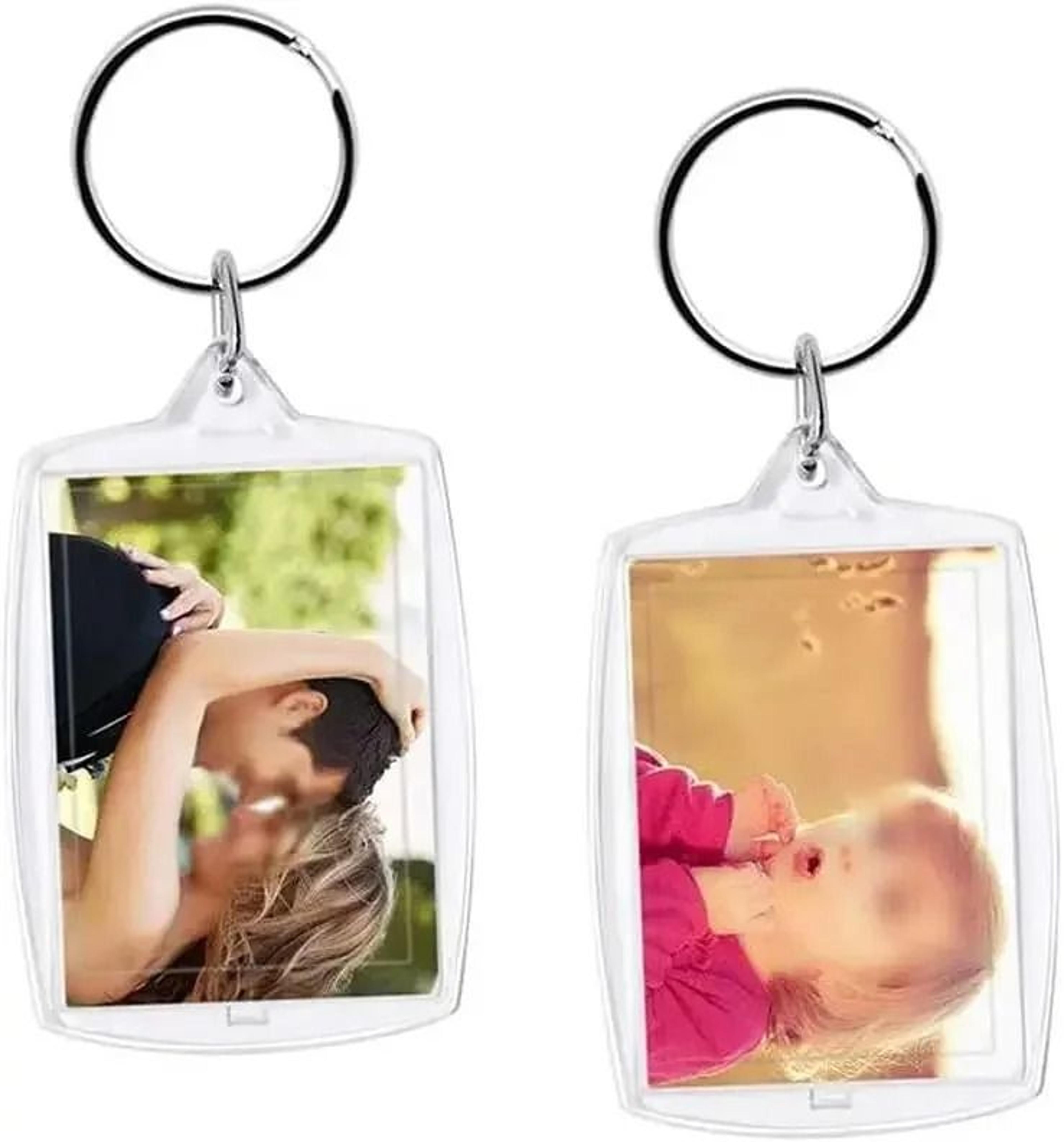 Clear Acrylic Photo Keychain Blanks Custom Insert Picture Frame Keyrings 5