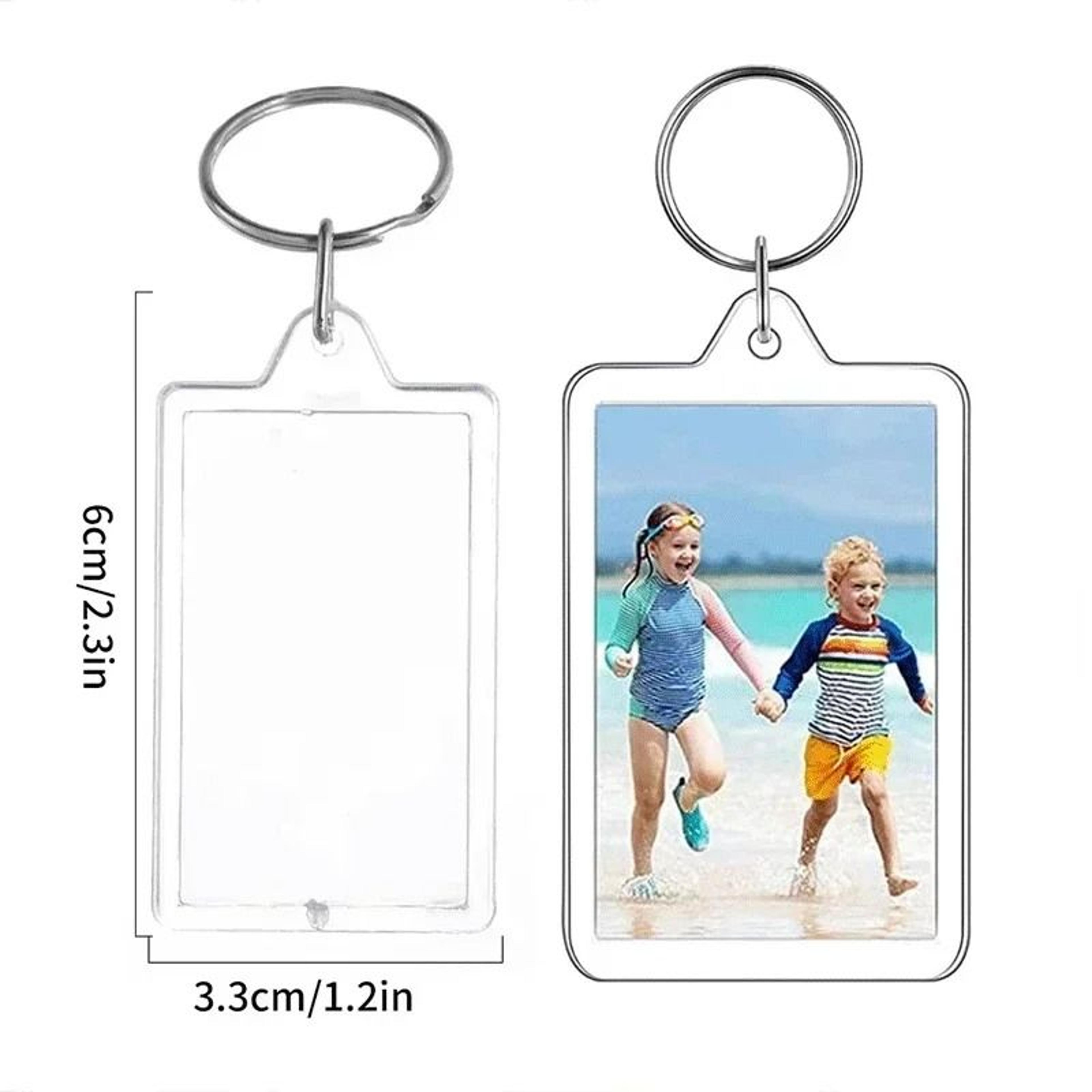 Clear Acrylic Photo Keychain Blanks Custom Insert Picture Frame Keyrings 7