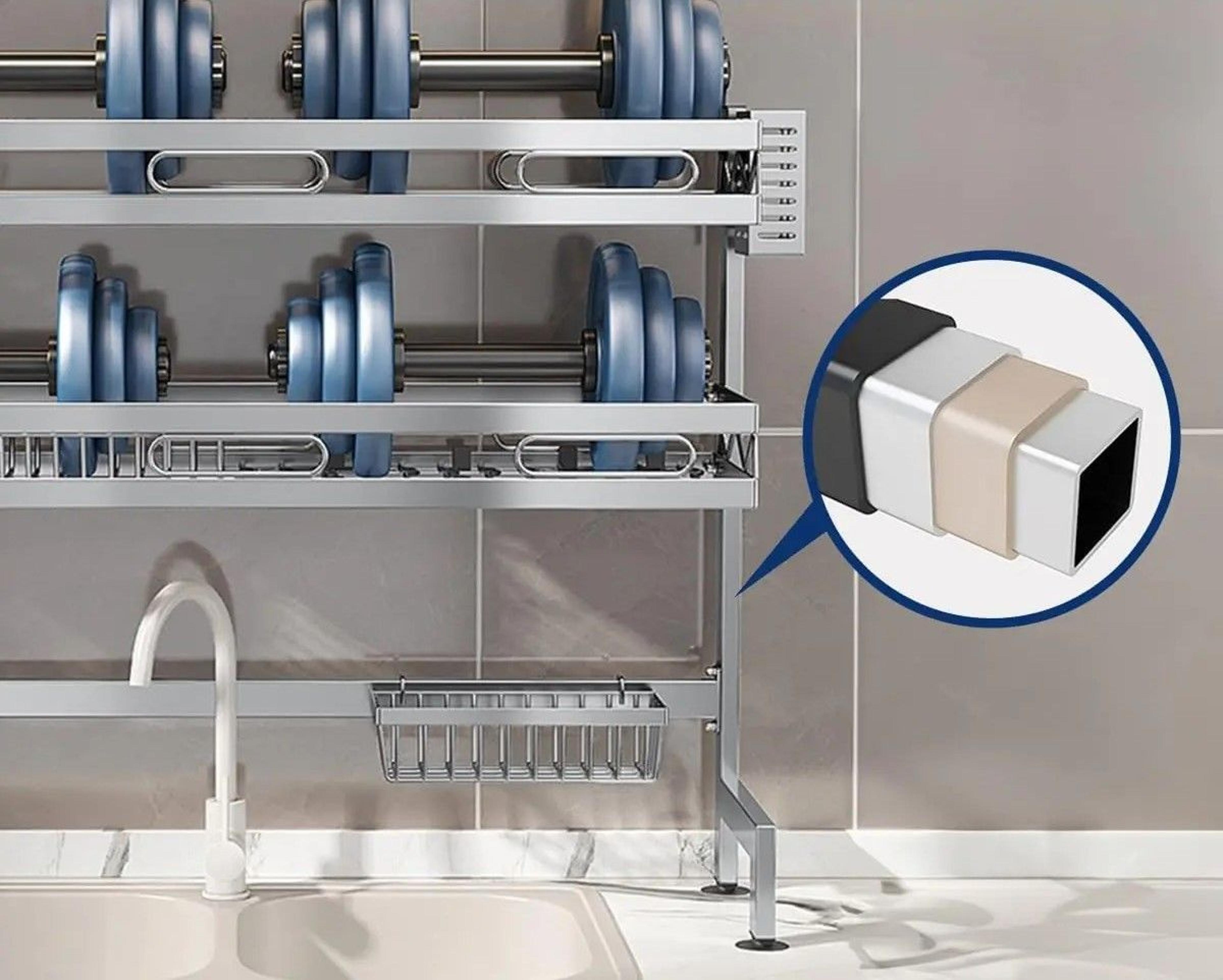 Over The Sink Dish Drying Rack With Utensil Holder And Cutting Board Stand 4