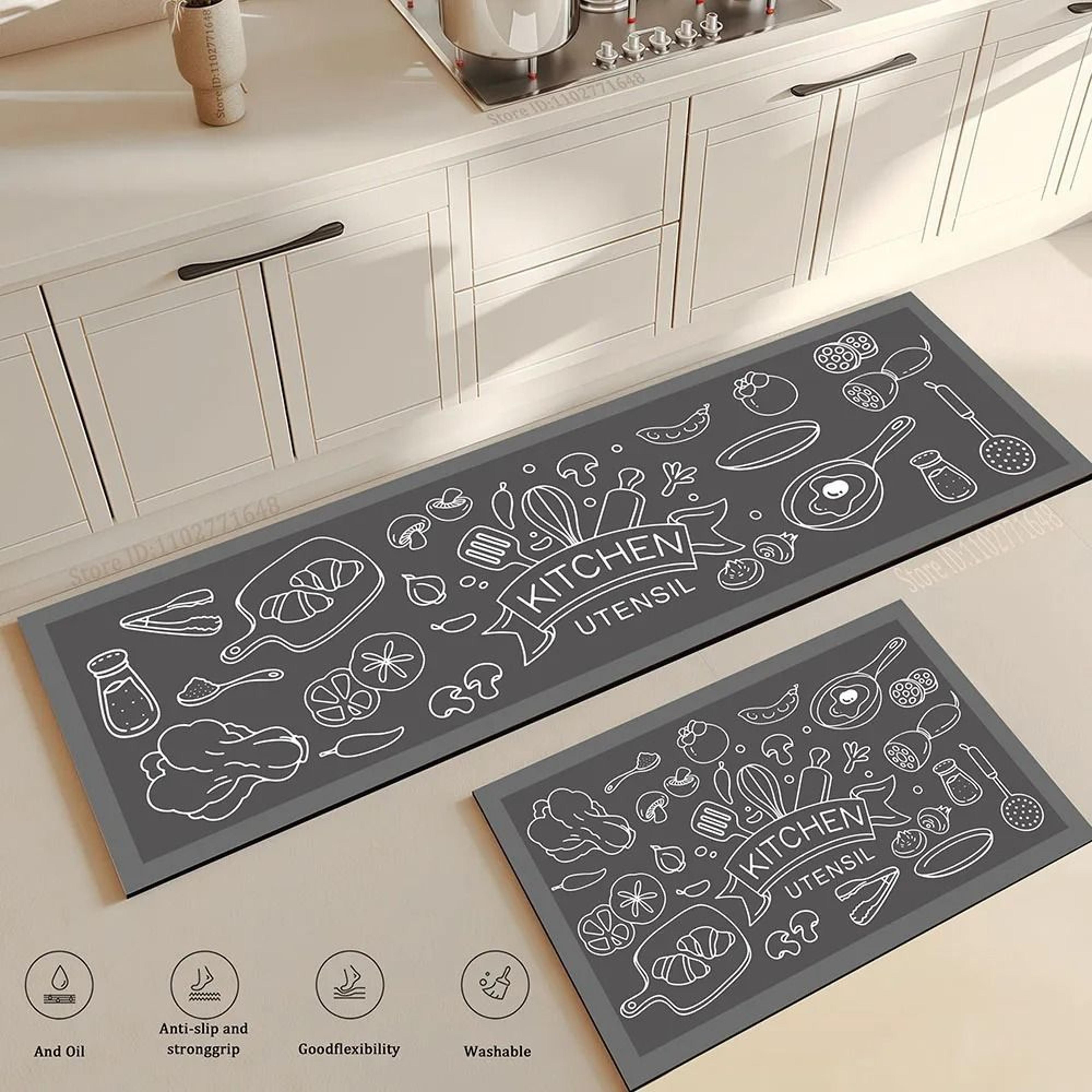 Luxury Anti Fatigue Kitchen Floor Mat Waterproof Non Slip Washable Runner Rug 2