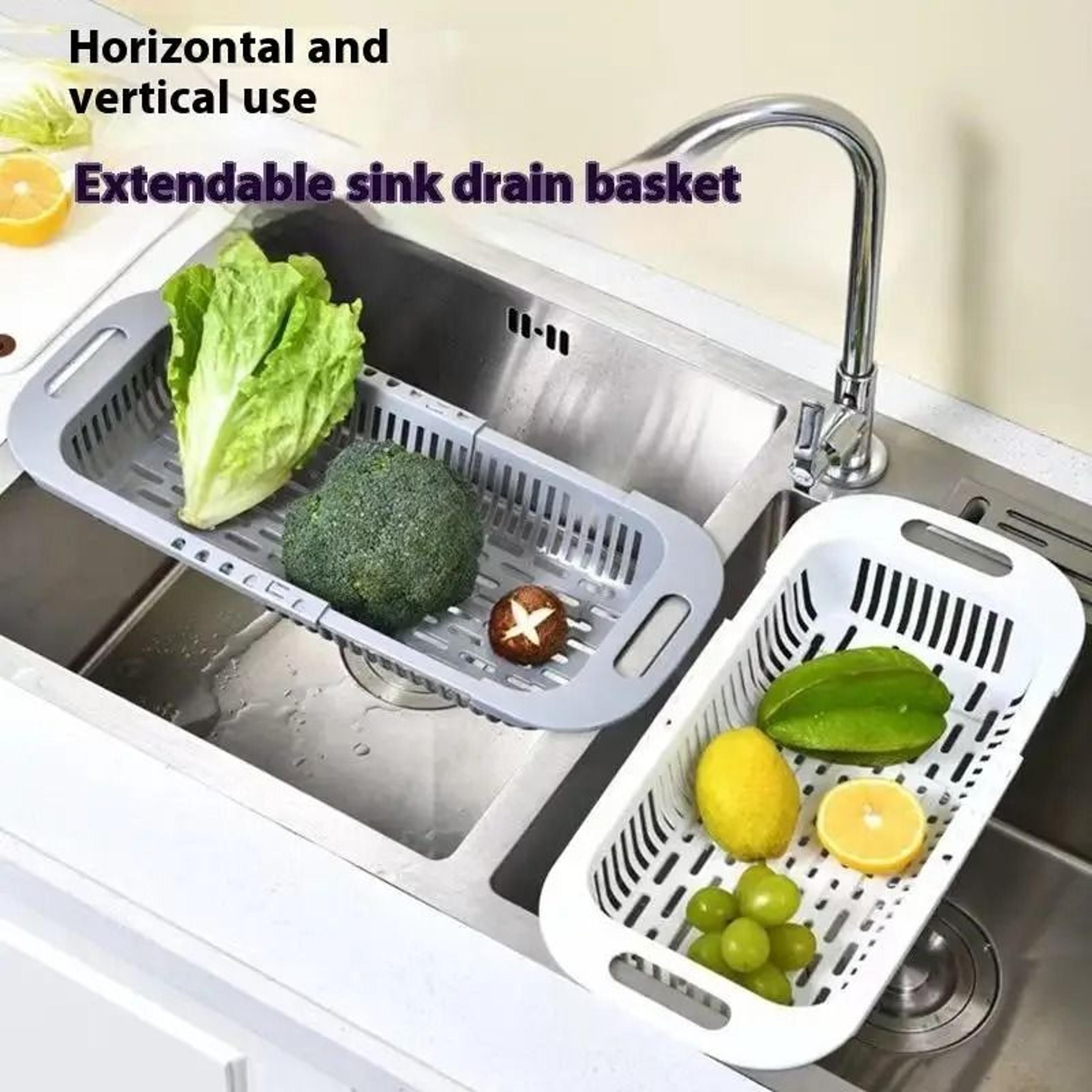 Retractable Sink Drain Basket For Washing Fruits Vegetables Dishes  Kitchen Organization 2