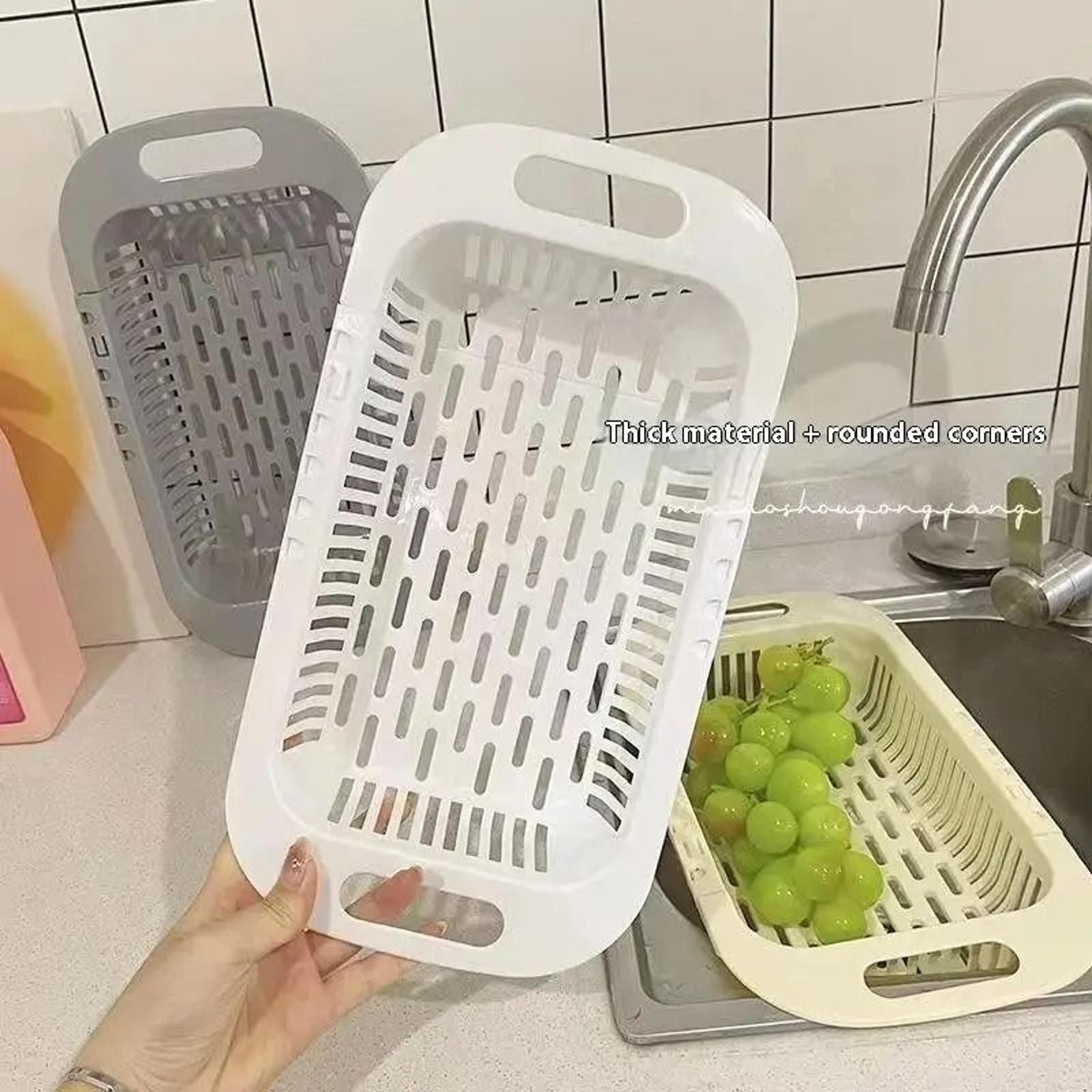 Retractable Sink Drain Basket For Washing Fruits Vegetables Dishes  Kitchen Organization 3