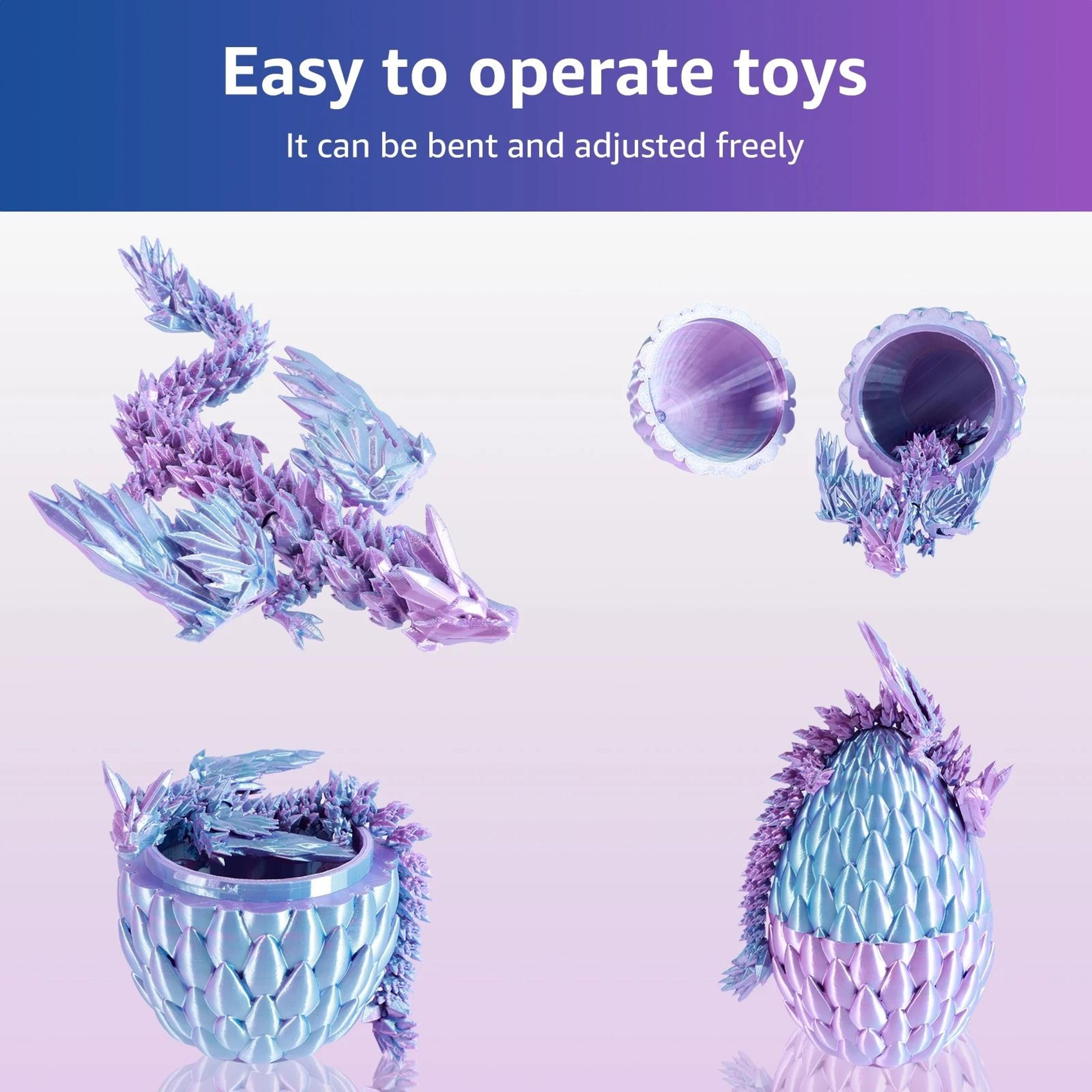 3D Printed Articulated Dragon Toy With Egg 1