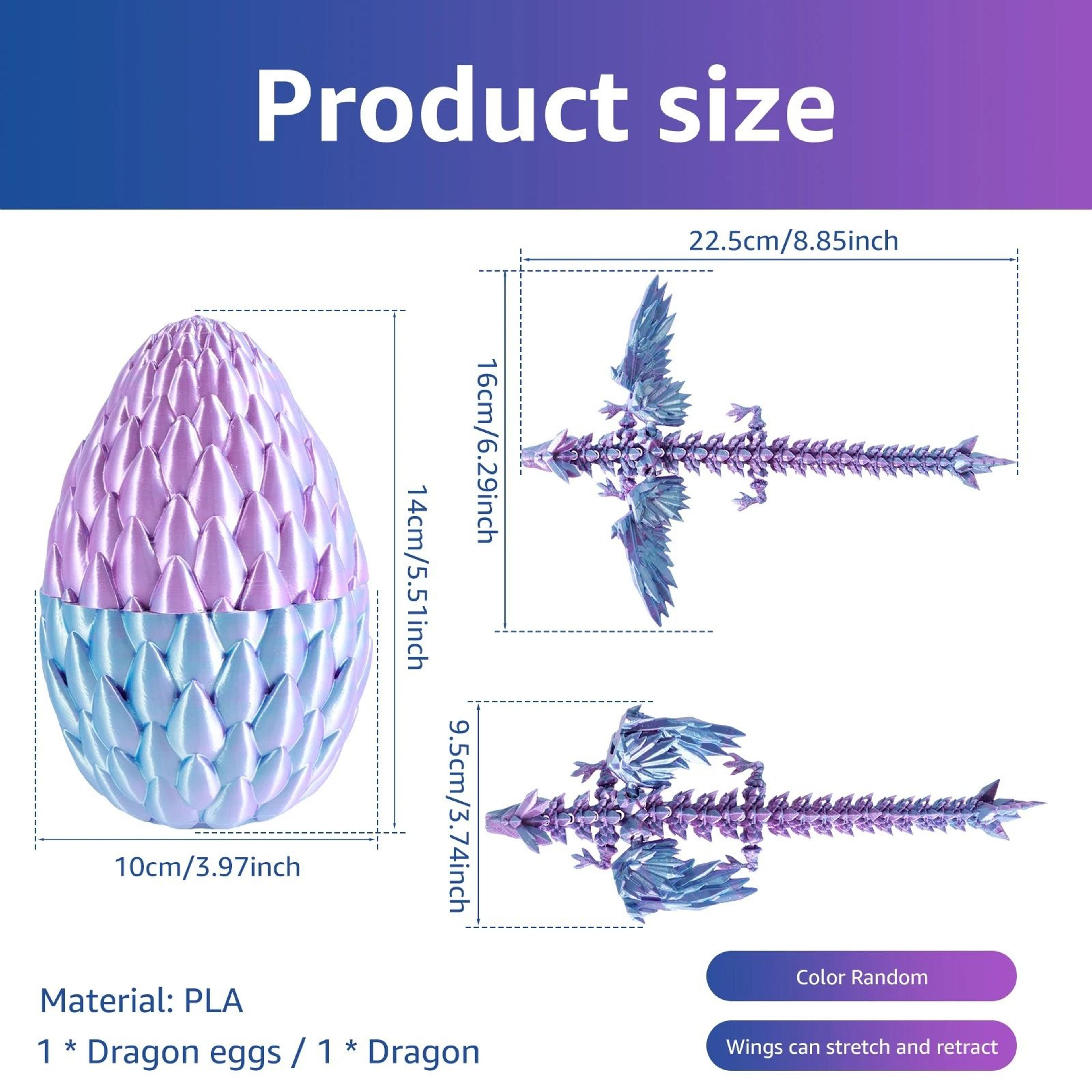 3D Printed Articulated Dragon Toy With Egg 2