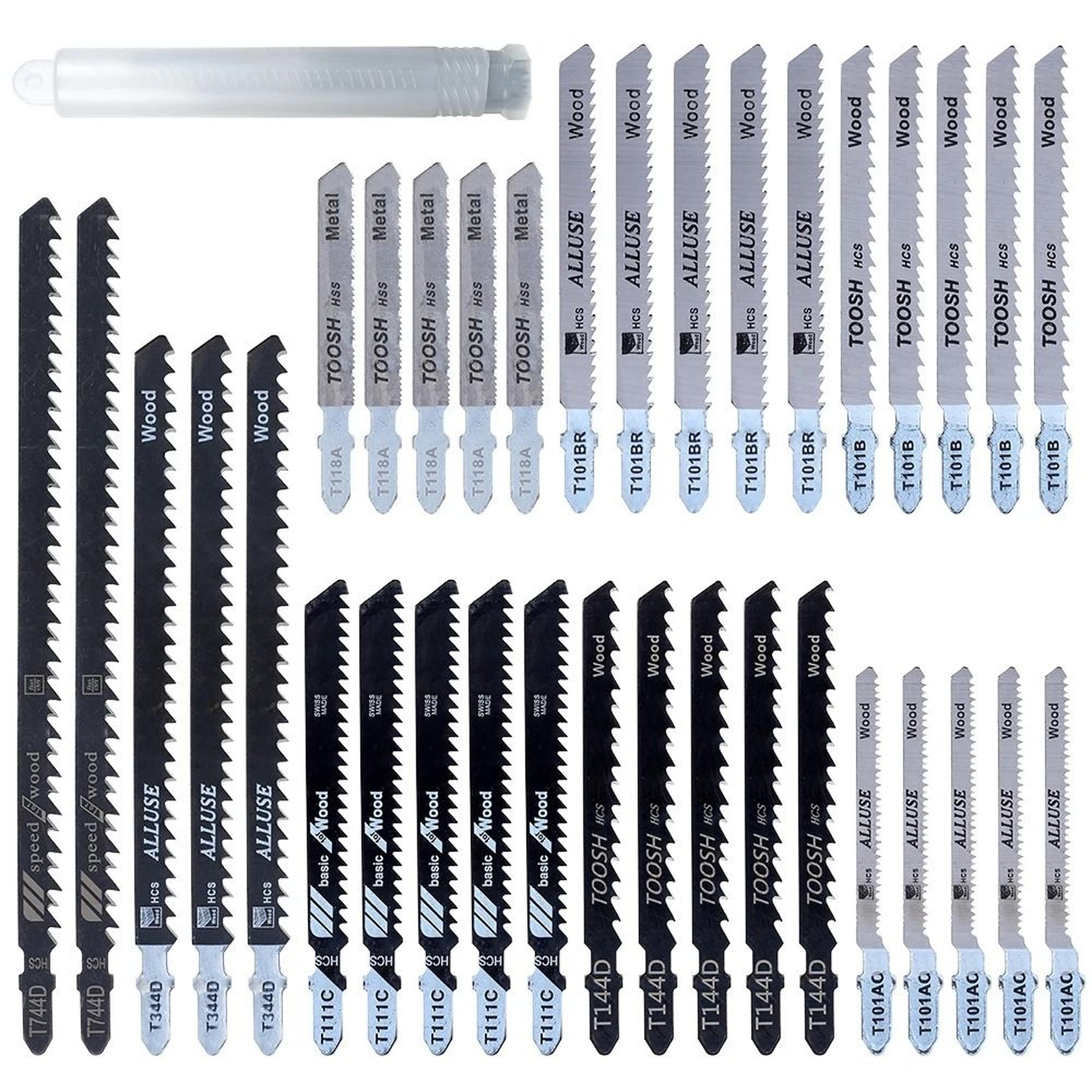T Shank Jigsaw Blade Set For Wood Plastic And Metal Cutting 10