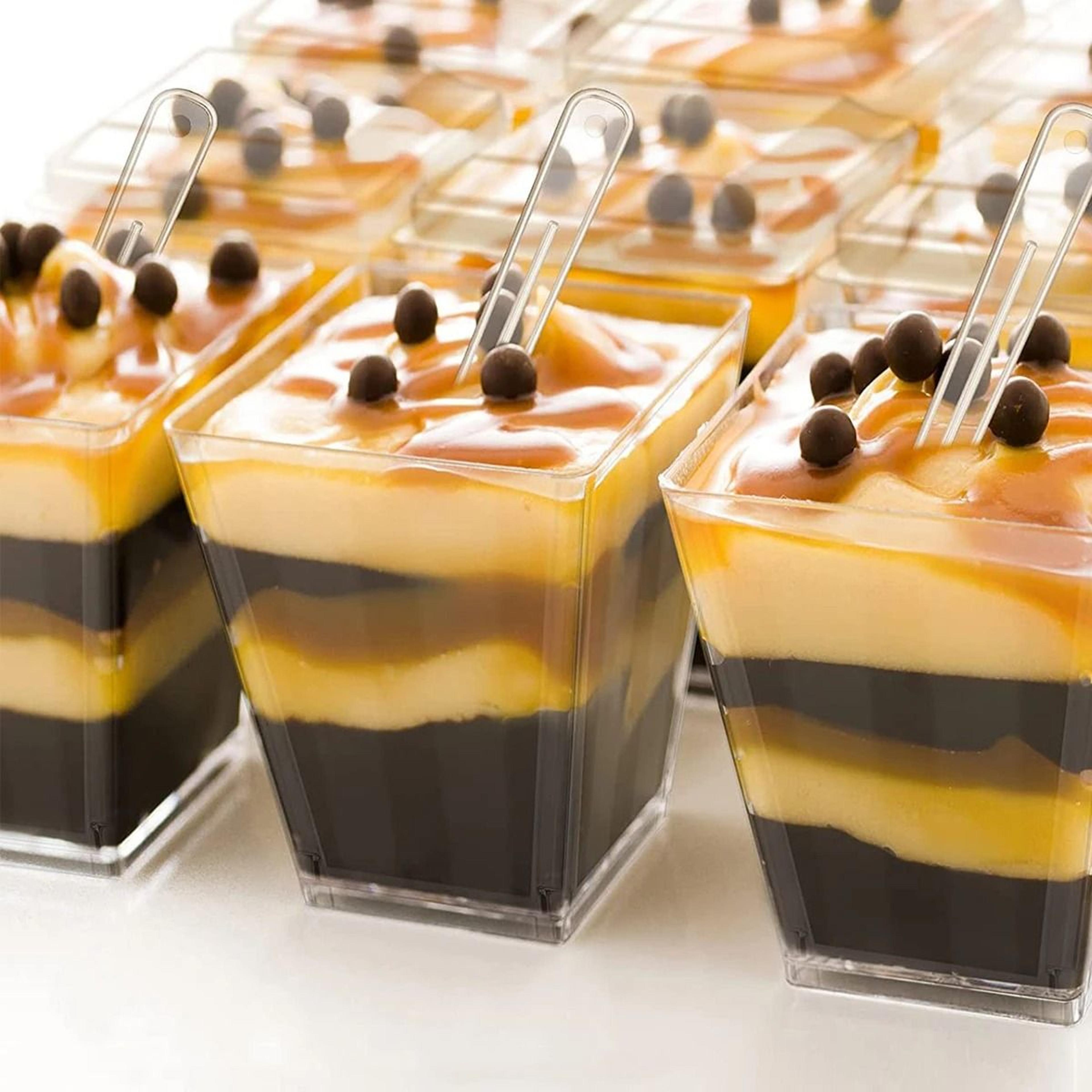 50 Piece 2 Oz Mini Dessert Cups With Lids And Spoons 1