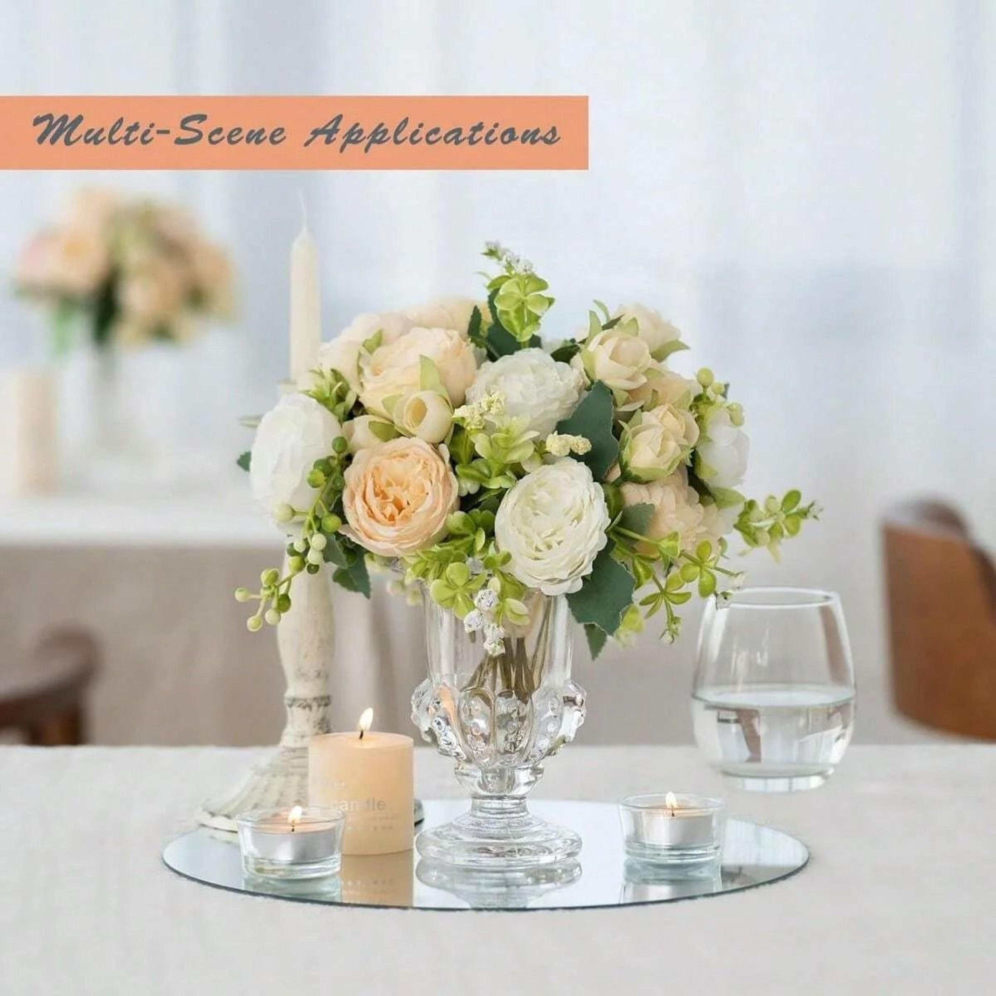 Round Acrylic Mirror Tray Set 4
