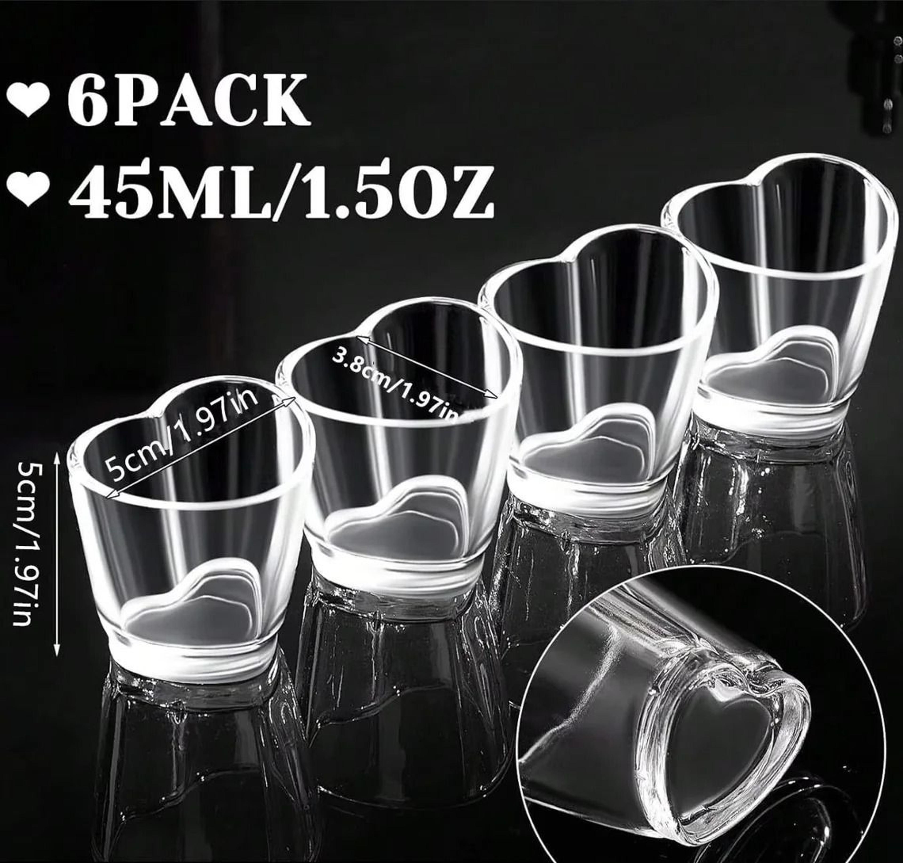 Heart Shaped Acrylic Shot Glass Set 4