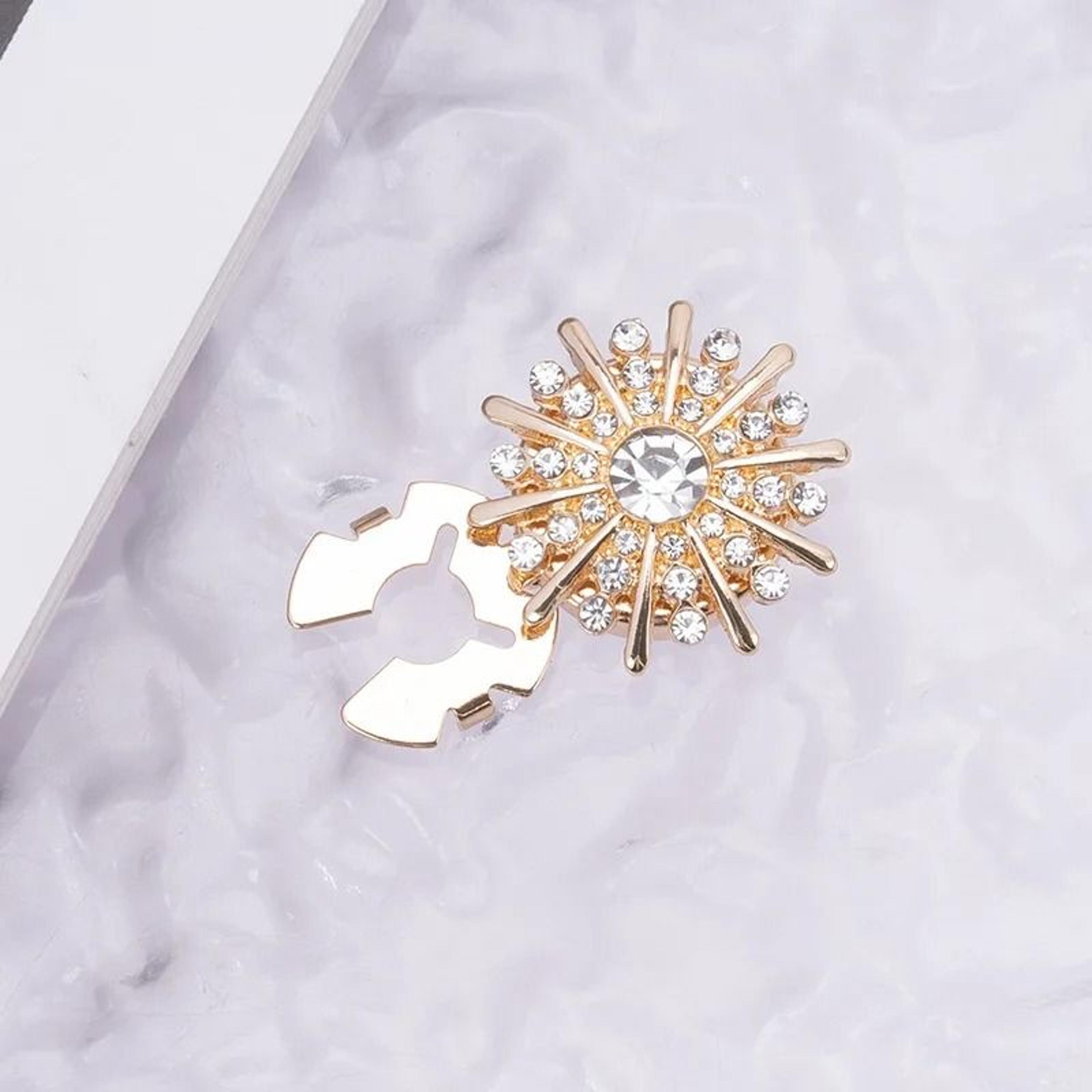 Crystal Pearl Clip On Button Covers For Shirts And Coats 11