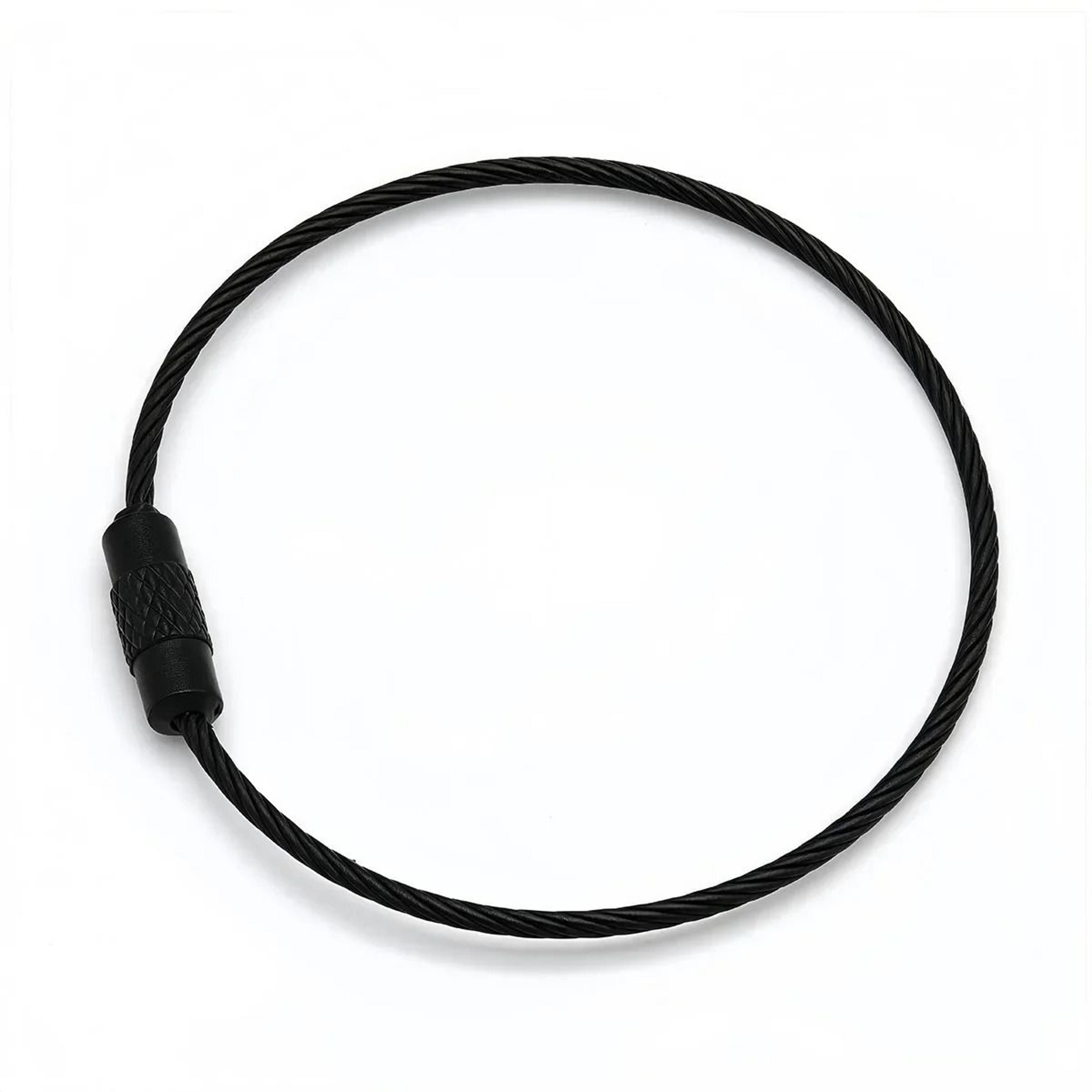 Stainless Steel Wire Cable Keychain Rings With Screw Lock 10