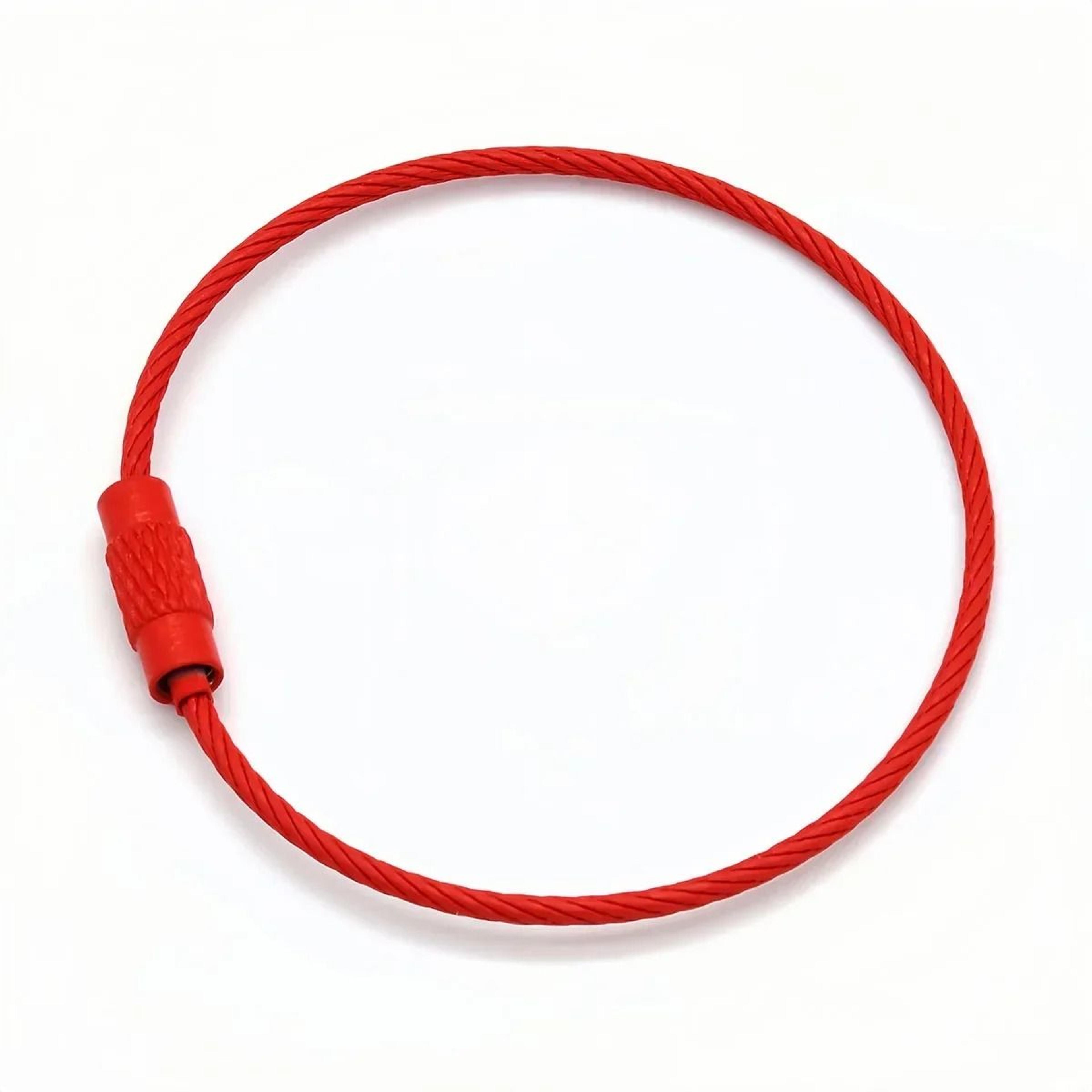 Stainless Steel Wire Cable Keychain Rings With Screw Lock 7