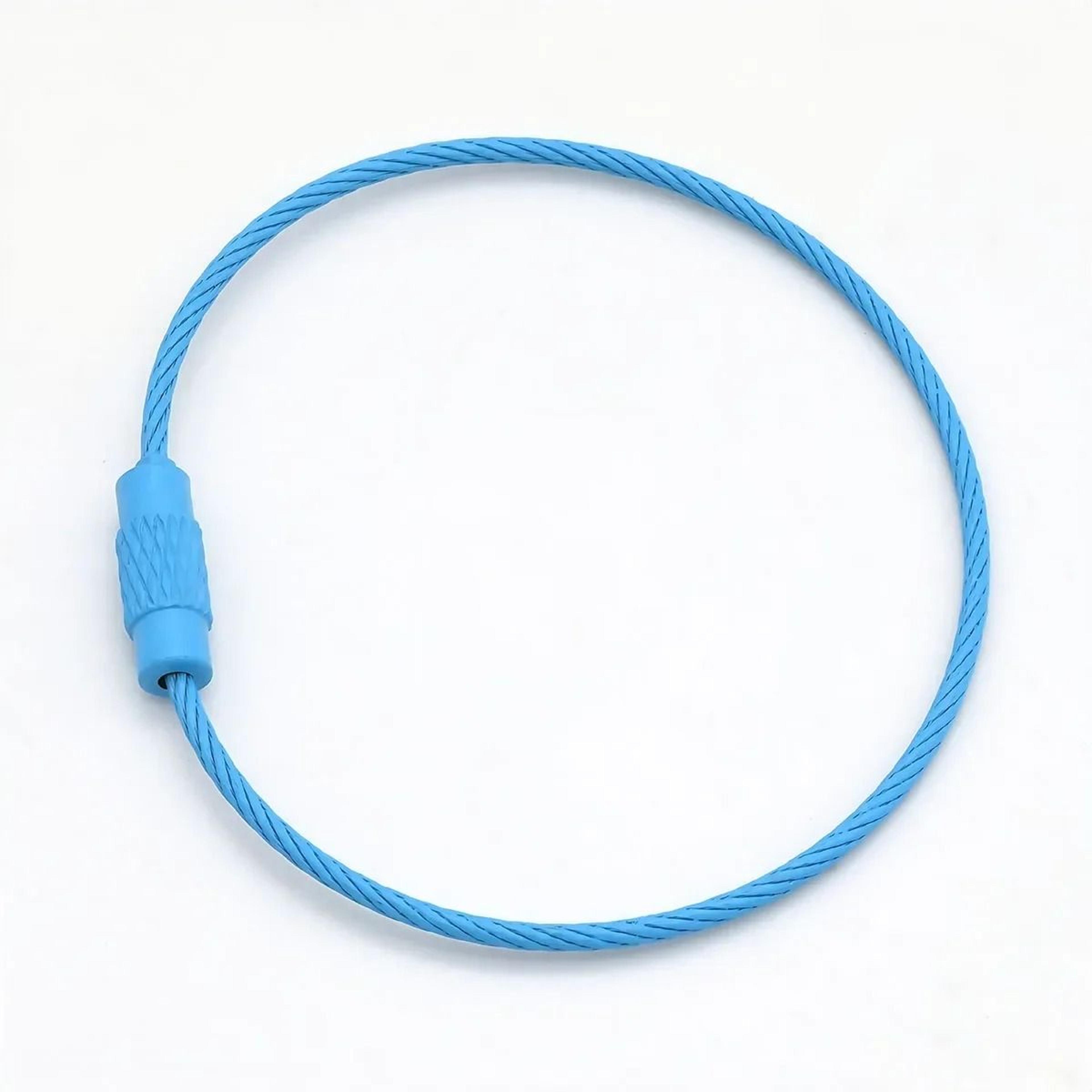 Stainless Steel Wire Cable Keychain Rings With Screw Lock 12