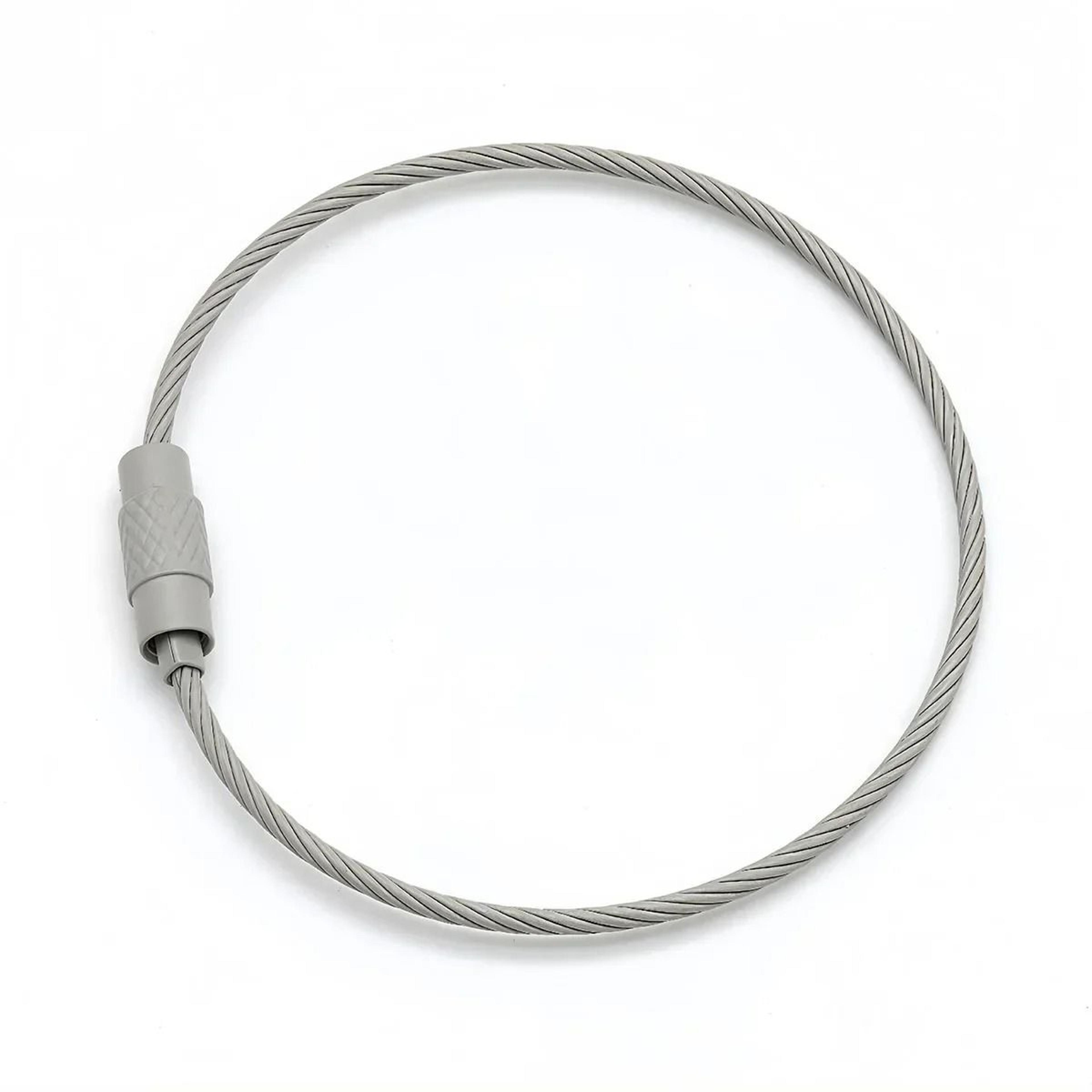 Stainless Steel Wire Cable Keychain Rings With Screw Lock 15