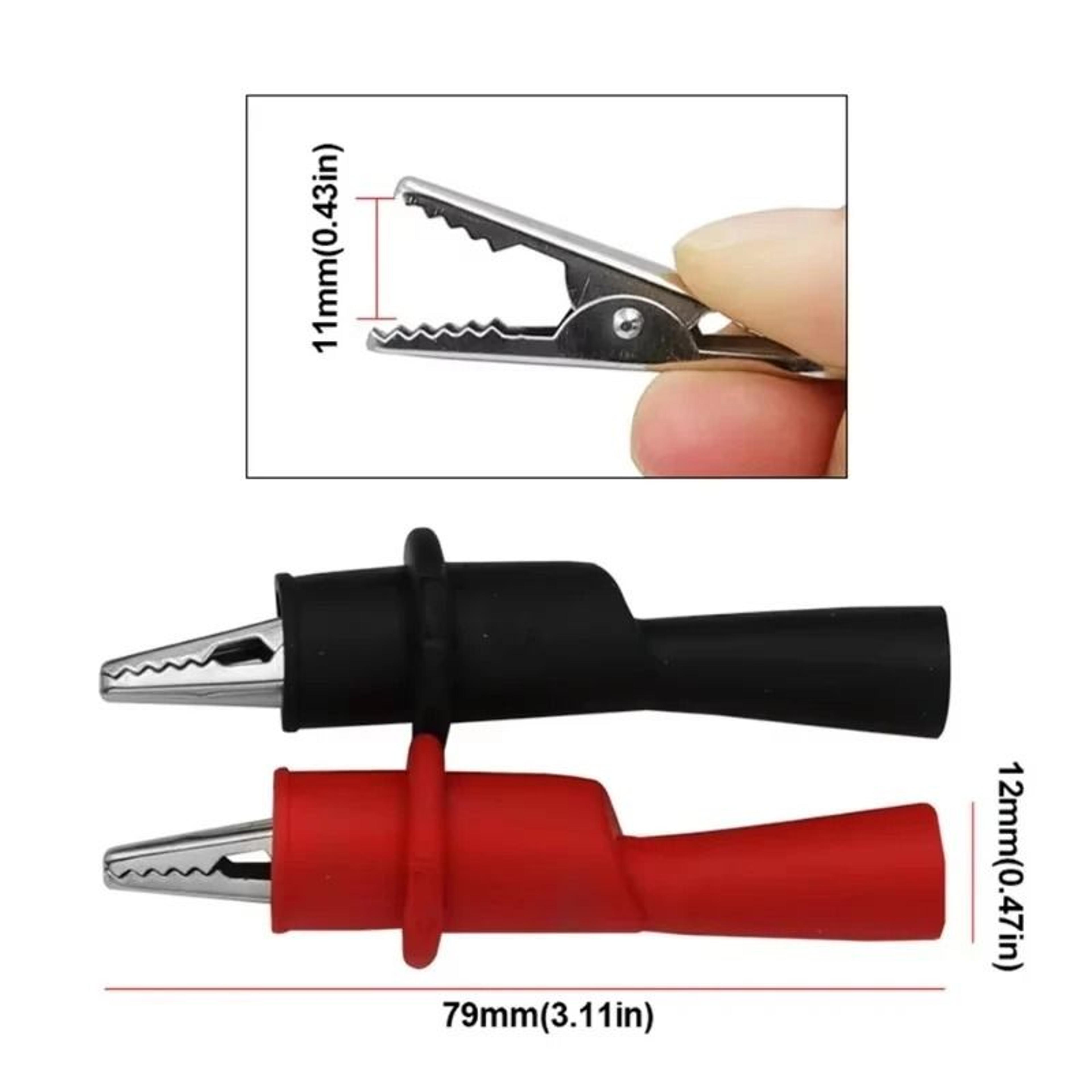 Multimeter Test Lead Clip Set With Red  Black Probe Clamps For Electrical Testing 5