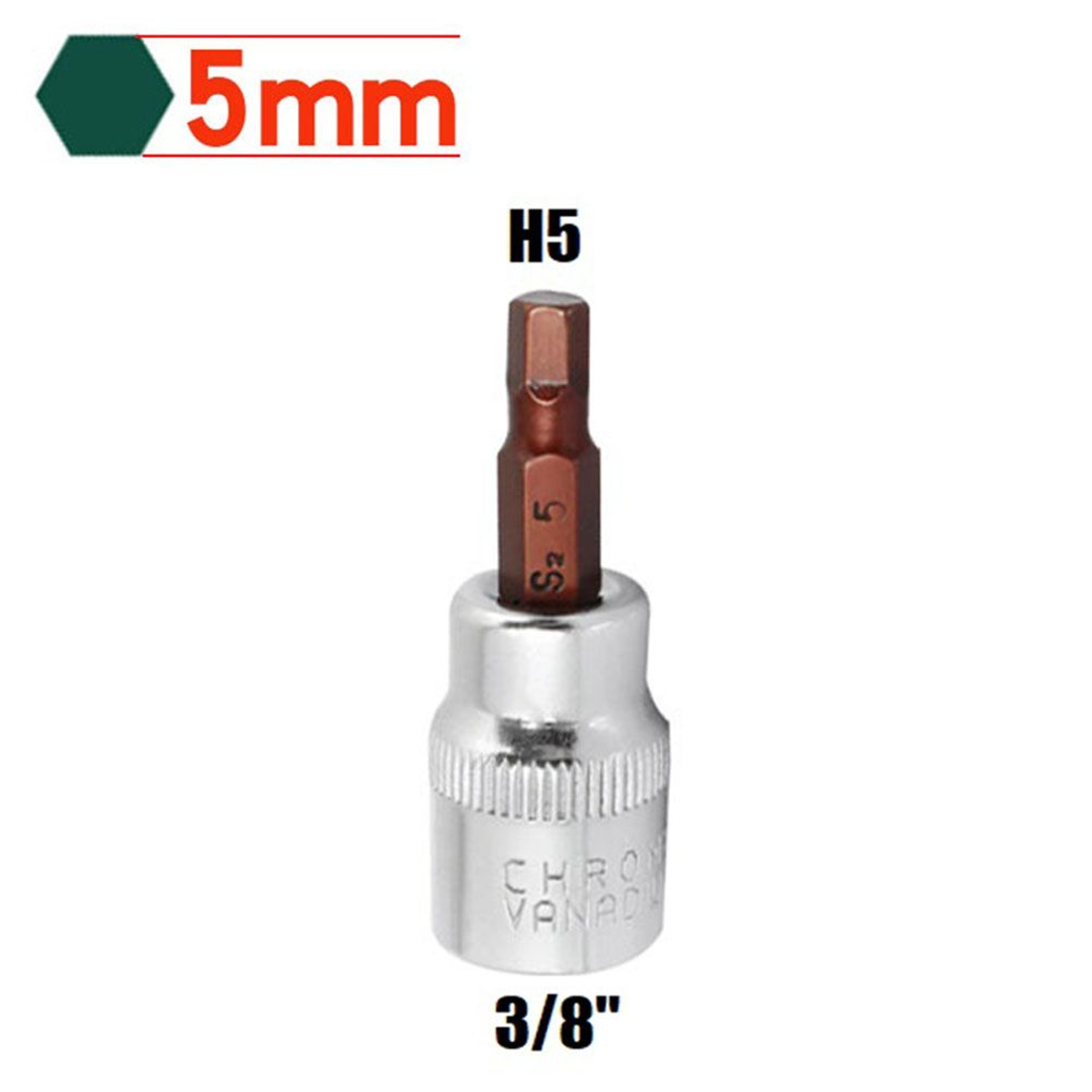 3 8 INCH SQUARE DRIVE HEX SOCKET BIT SET H3 H4 H5 H6 H8 H10 HEXAGON WRENCH BIT TOOL 5