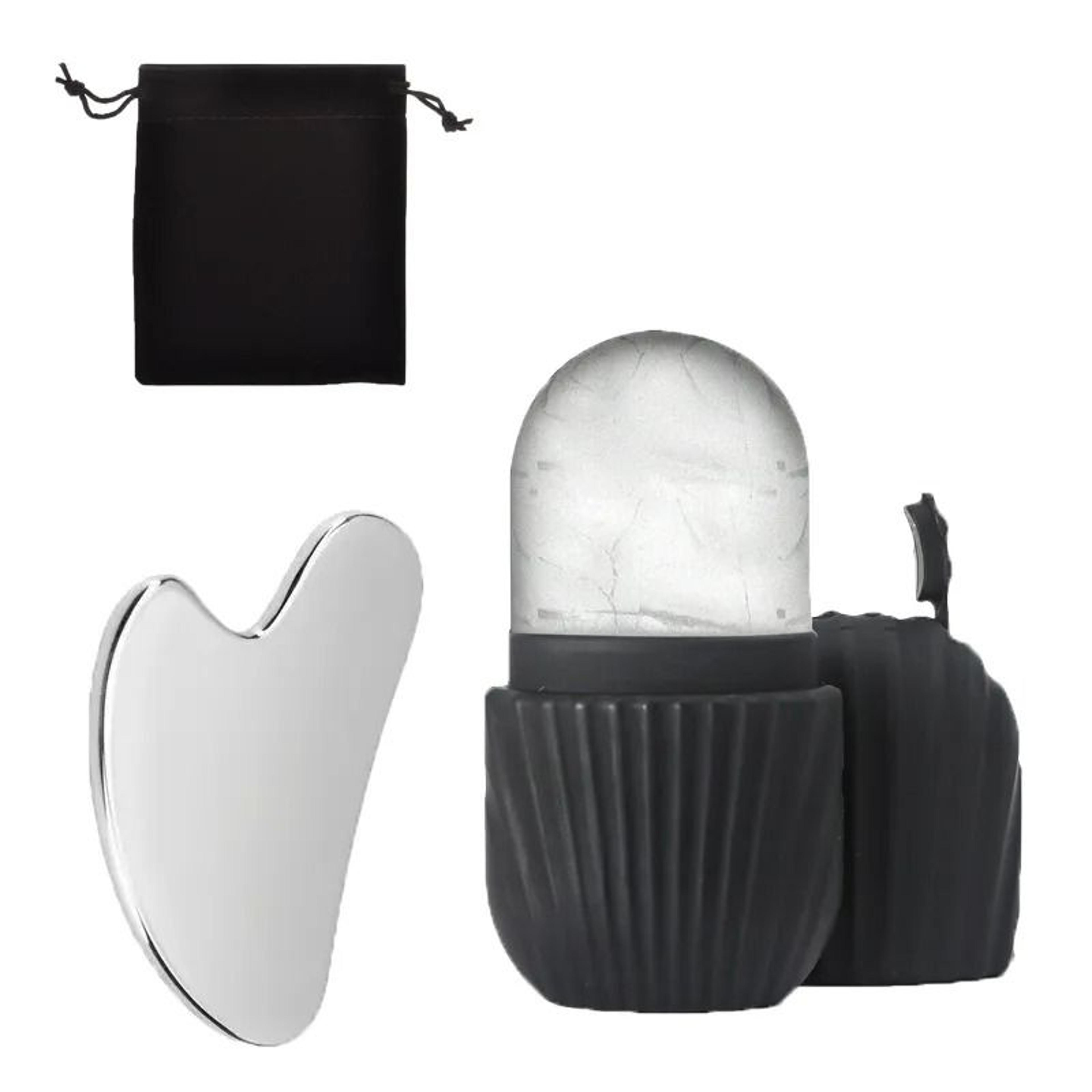 Ice Face Roller And Stainless Steel Gua Sha Board Beauty Set 8