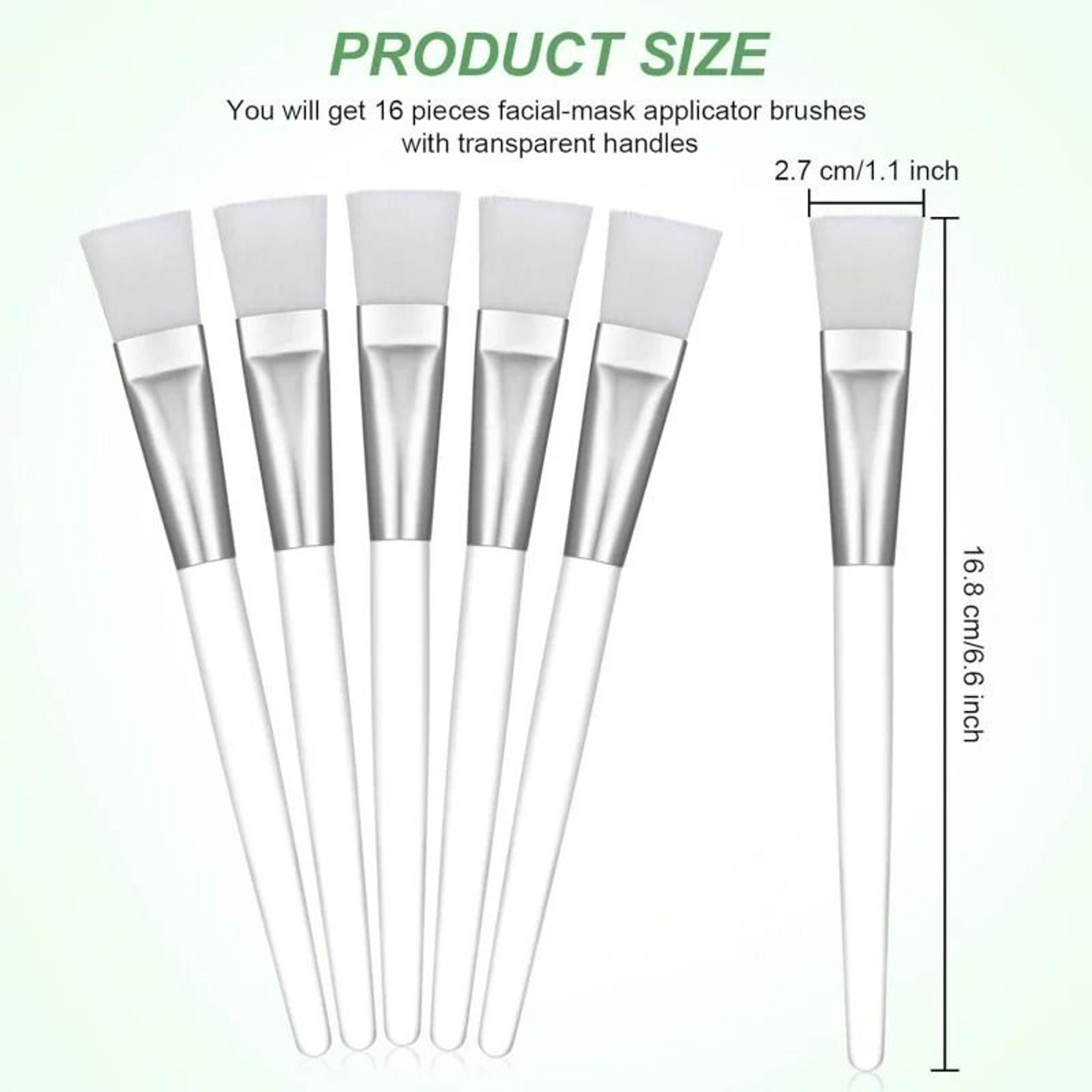 Transparent Crystal Handle Soft Bristle Facial Mask Brush Set 5