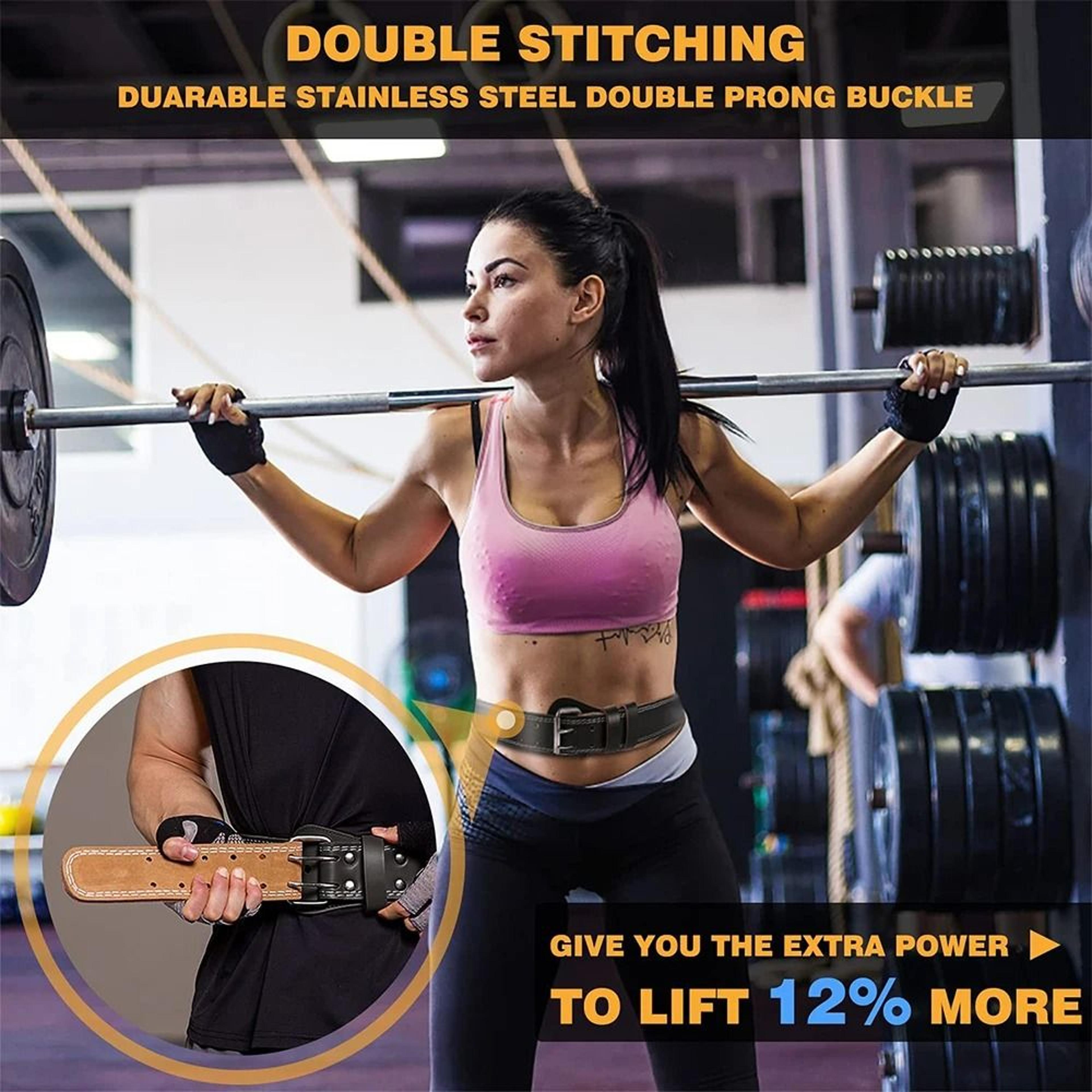 Premium Adjustable Leather Weightlifting Belt And Lumbar Support 4