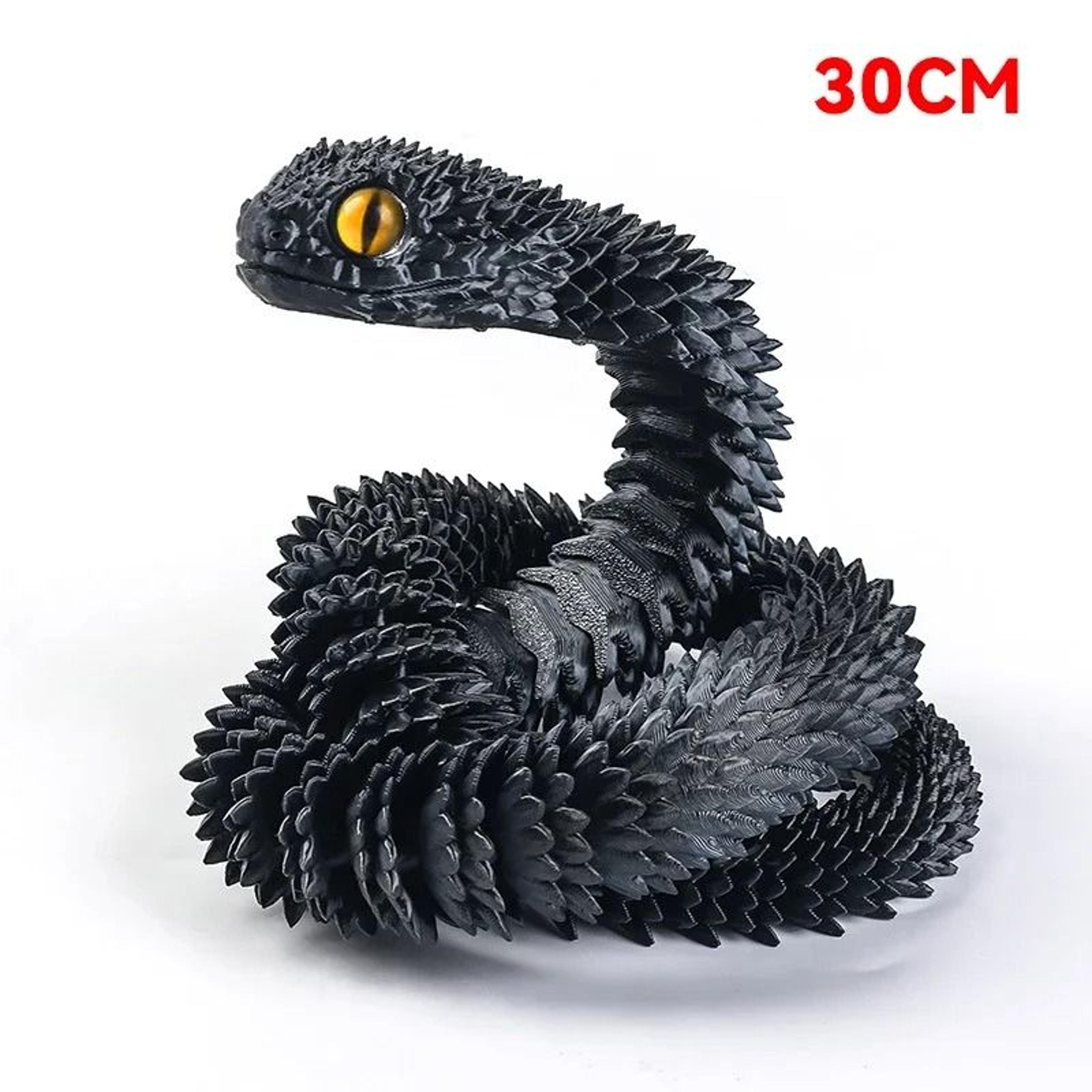 3D Printed Articulated Snake Figurine 12 In  30 Cm  Fully Rotatable Joint Mobility Animal Simulatio 3