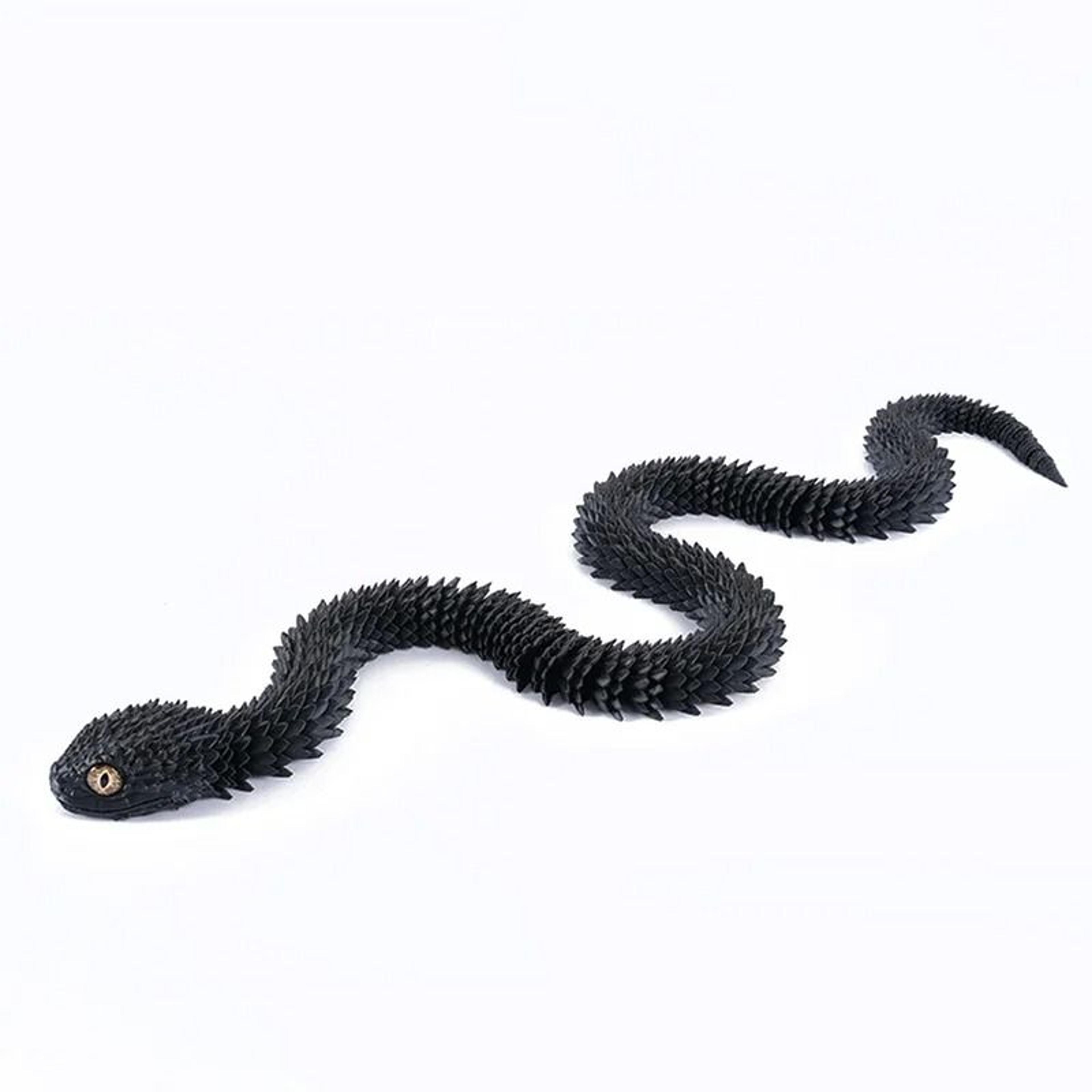 3D Printed Articulated Snake Figurine 12 In  30 Cm  Fully Rotatable Joint Mobility Animal Simulatio 5