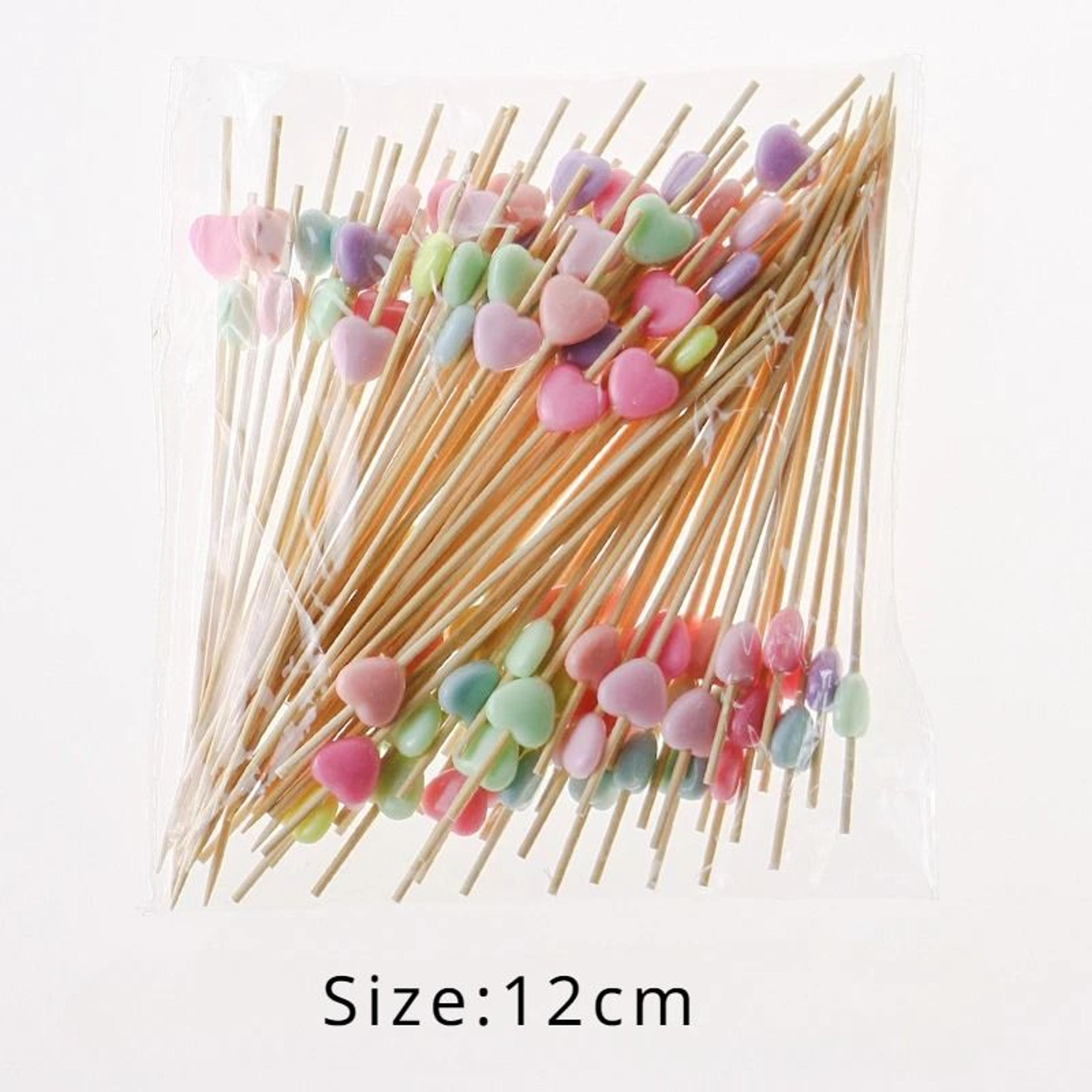 Red Heart Cocktail Picks  Fruit Sticks  Disposable Bamboo Cocktail Toothpicks For Valentines Day We 8