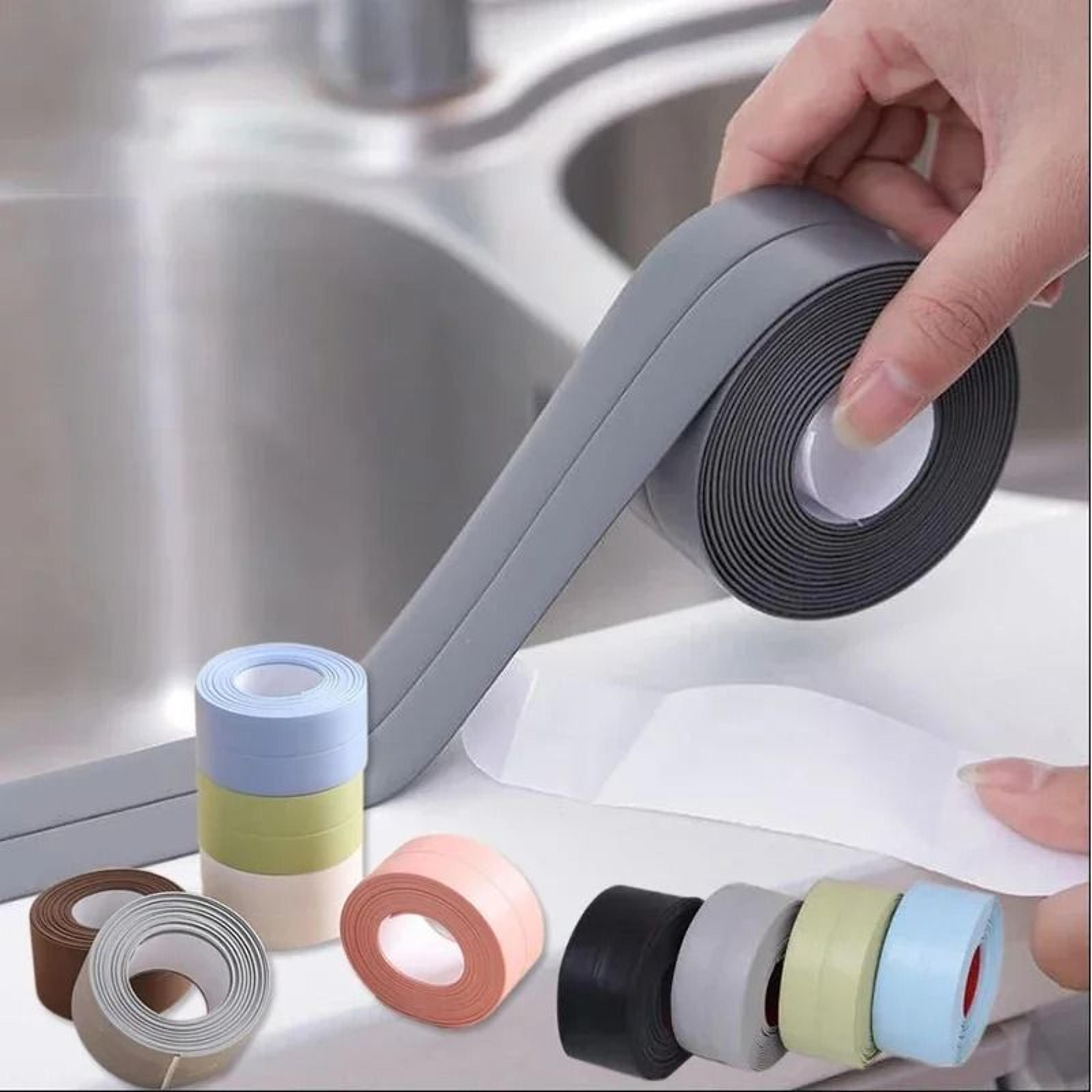 Waterproof PVC Caulk Strip Tape Self Adhesive Sealing Strip For Bathroom Sink Tub And Kitchen Count 2