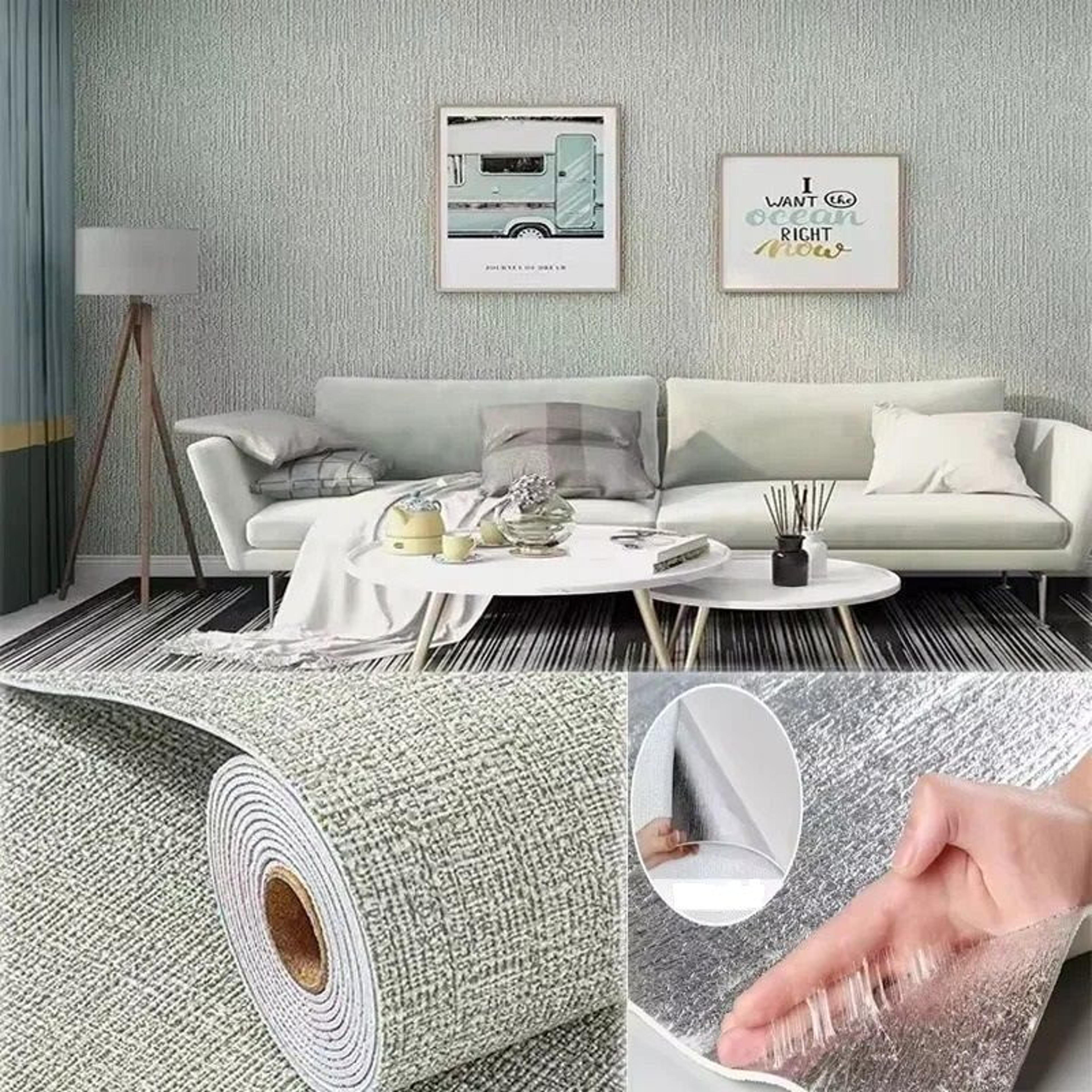 PVC Solid Color Thickened Wallpaper Linen 3D Foam Self Adhesive Waterproof Wall Sticker Roll For Ho 16