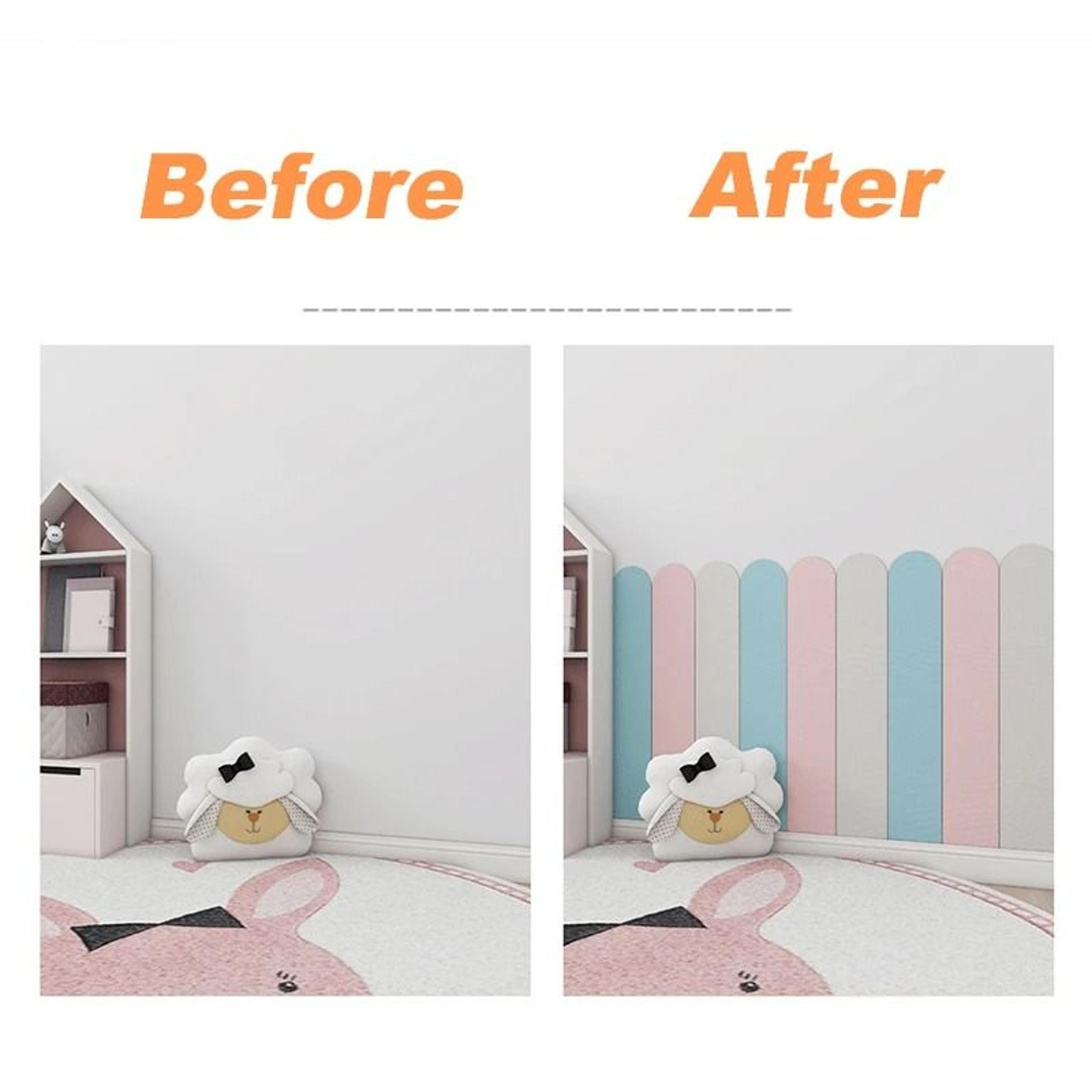 Self Adhesive Anti Collision Wall Sticker Moisture Resistant Wallpaper Soft Solid Color Cushion 4