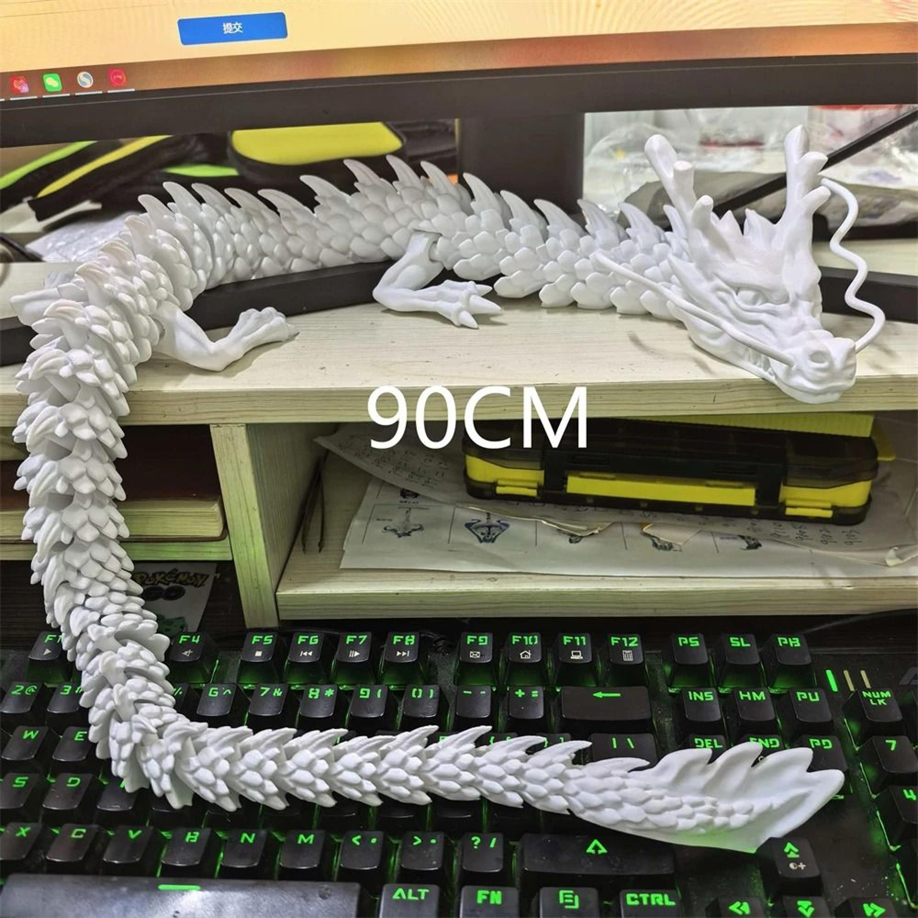 3D Printed Conjoined Divine Dragon Ornament 118 Or 354 Inch Articulated Jointed Decor 6