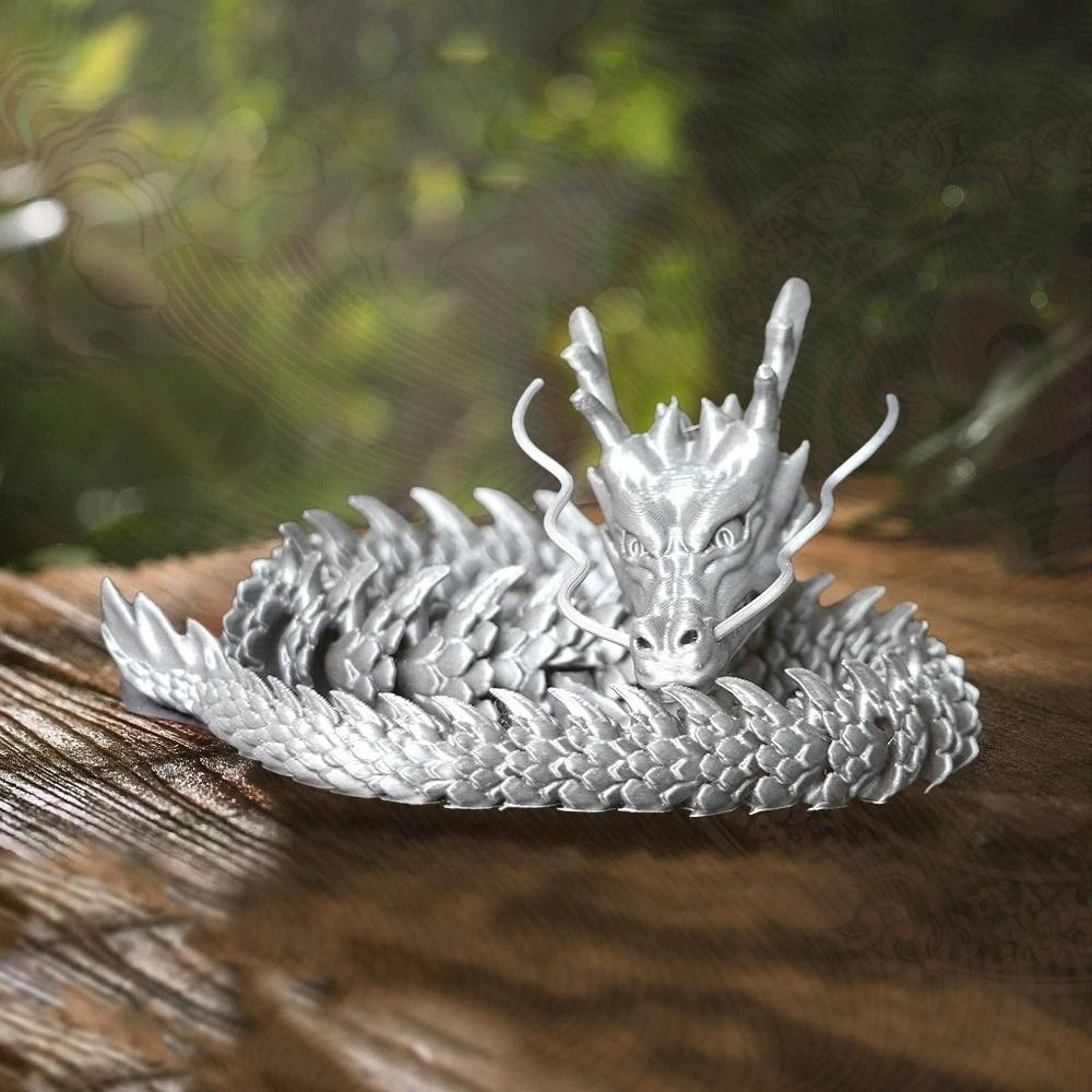 3D Printed Conjoined Divine Dragon Ornament 118 Or 354 Inch Articulated Jointed Decor 11