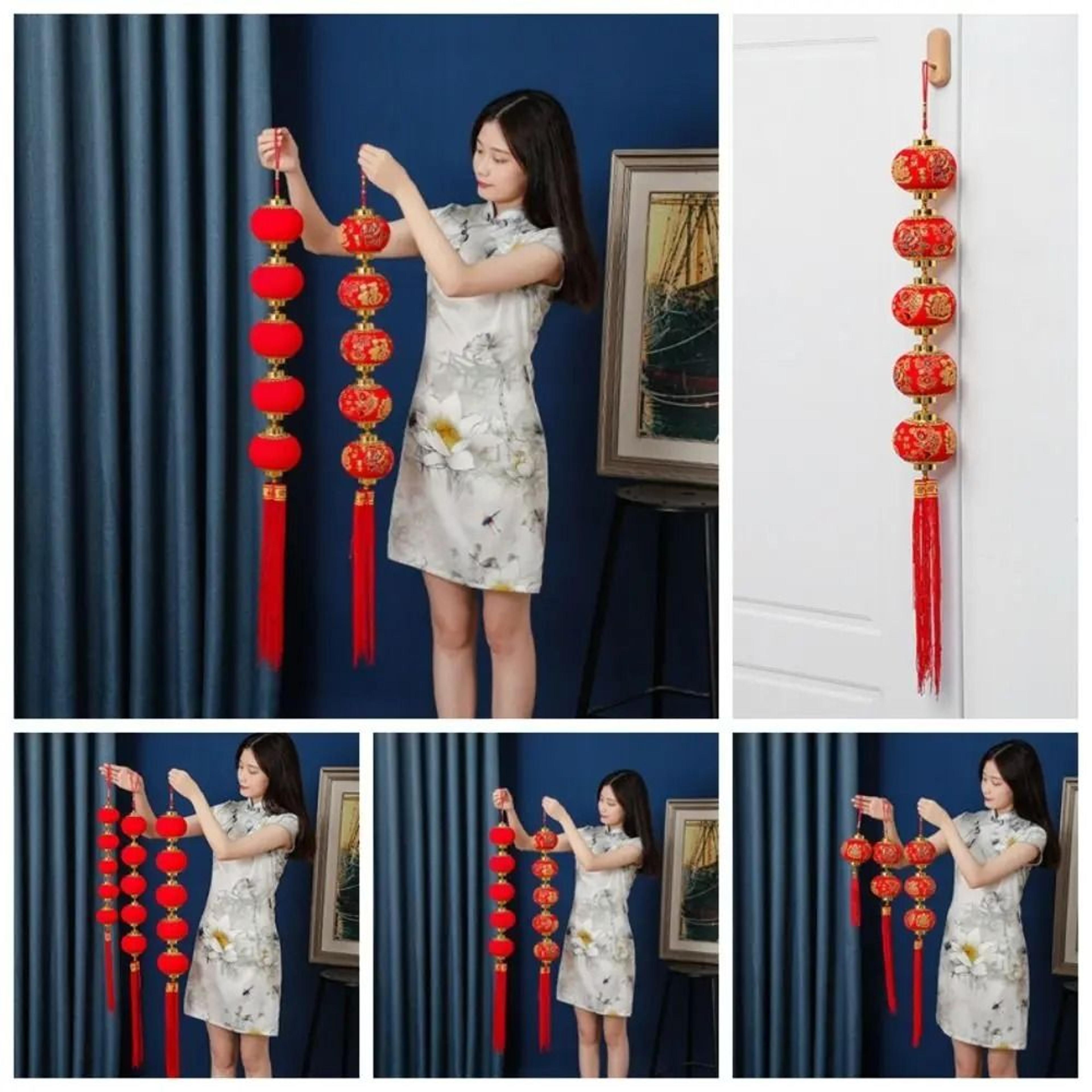 Chinese New Year Hanging Lantern String Wedding Decoration Traditional Red Lantern Window Door Pend 1