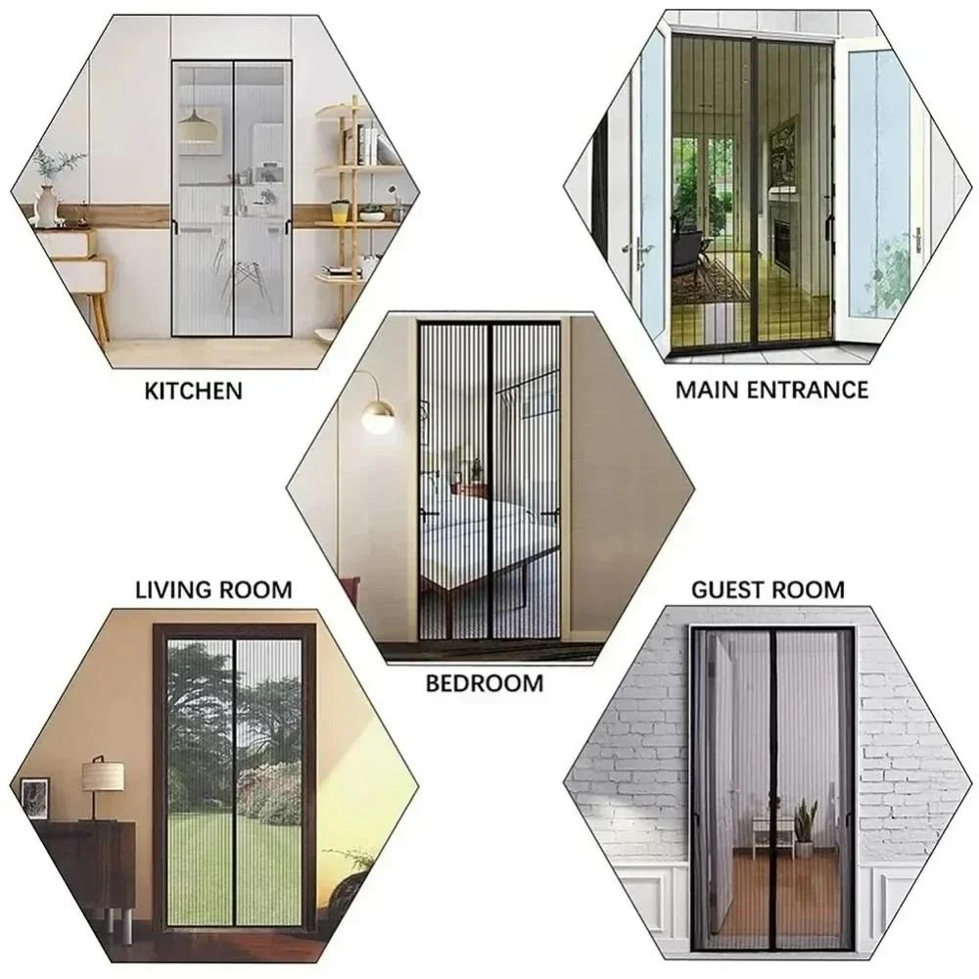 Magnetic Anti Mosquito Door Screen Net Automatic Closing Insect Barrier No Punching Mesh Curtain 1