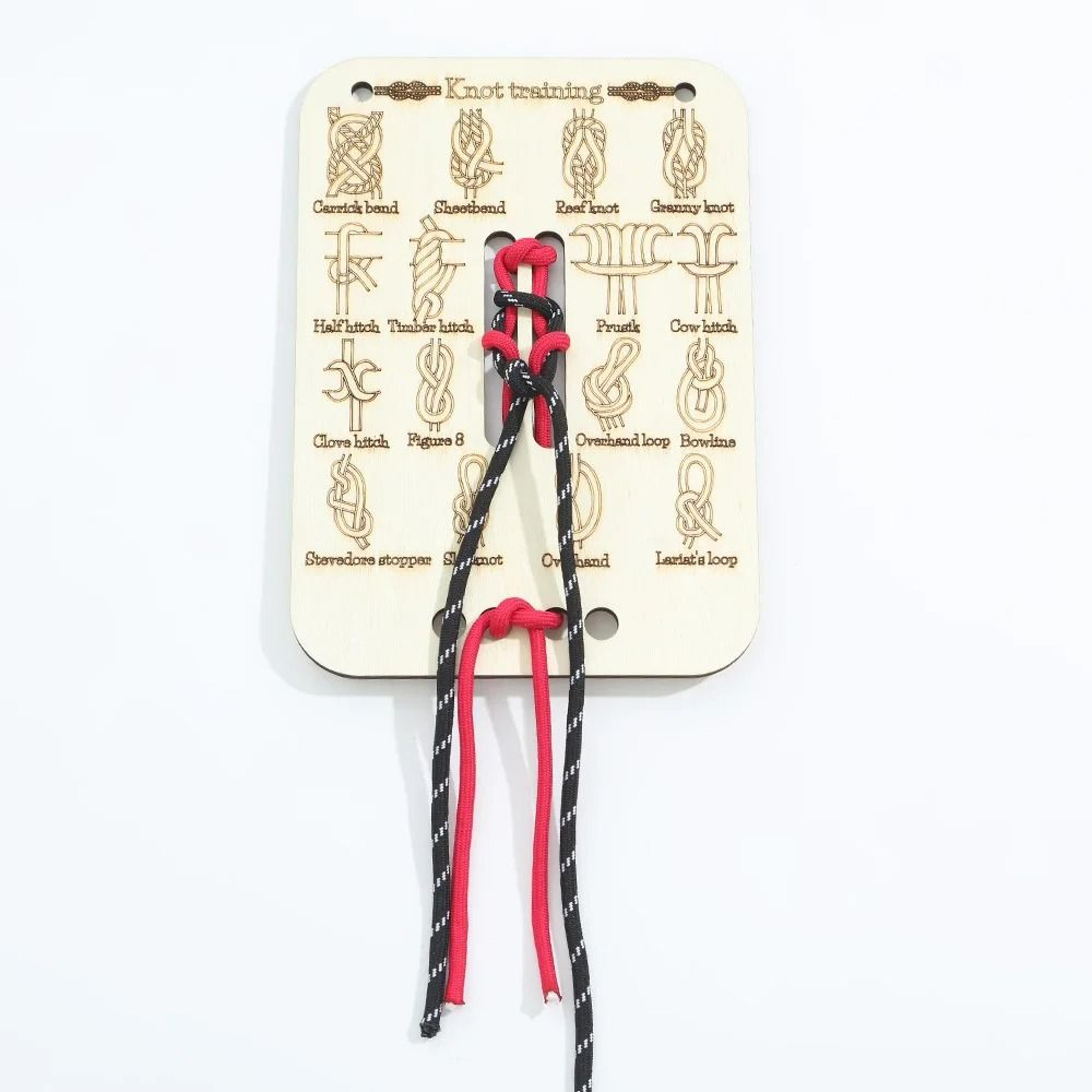 Knot Tying Training Board With Rope Practice Kit For Outdoor Survival And Camping 4
