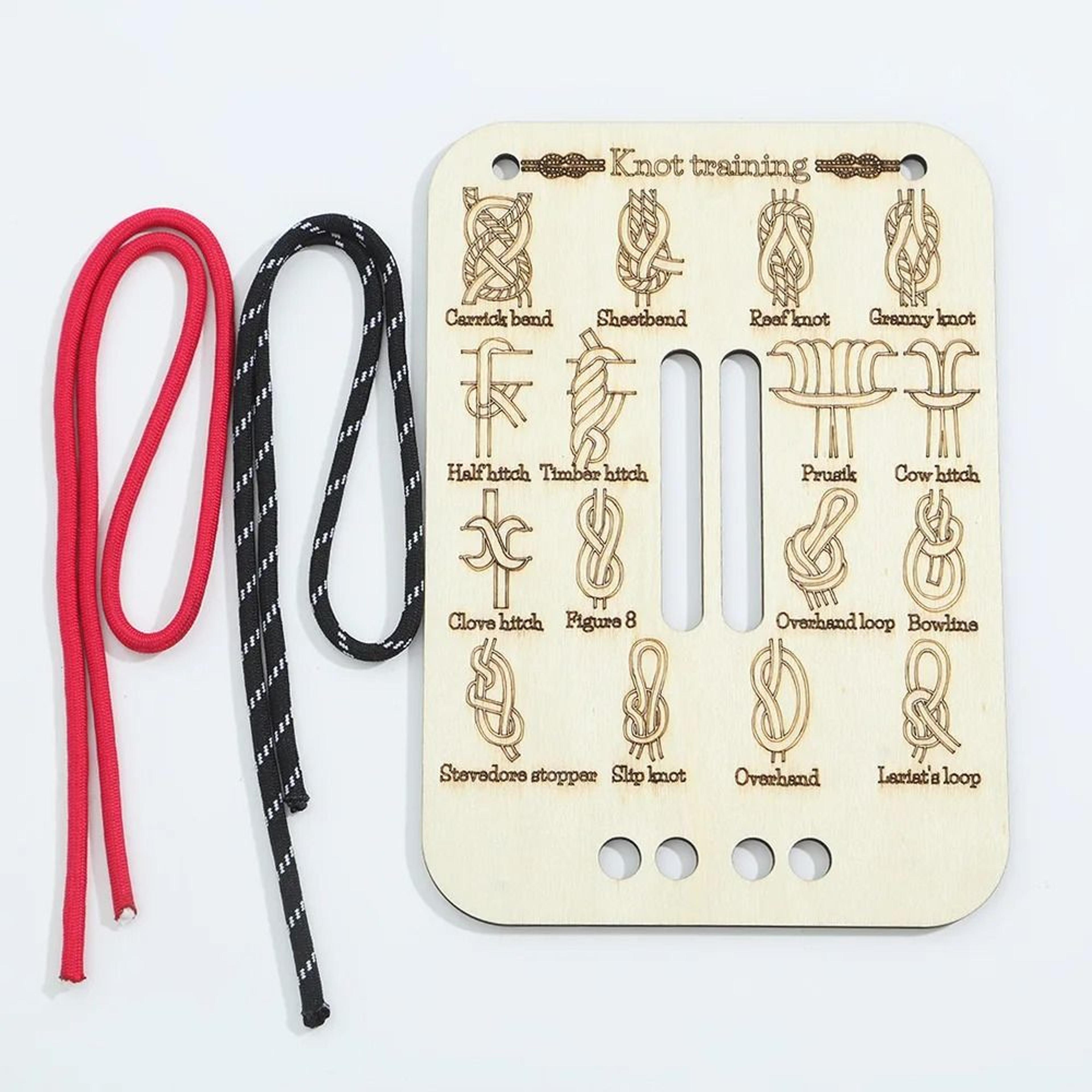 Knot Tying Training Board With Rope Practice Kit For Outdoor Survival And Camping 5