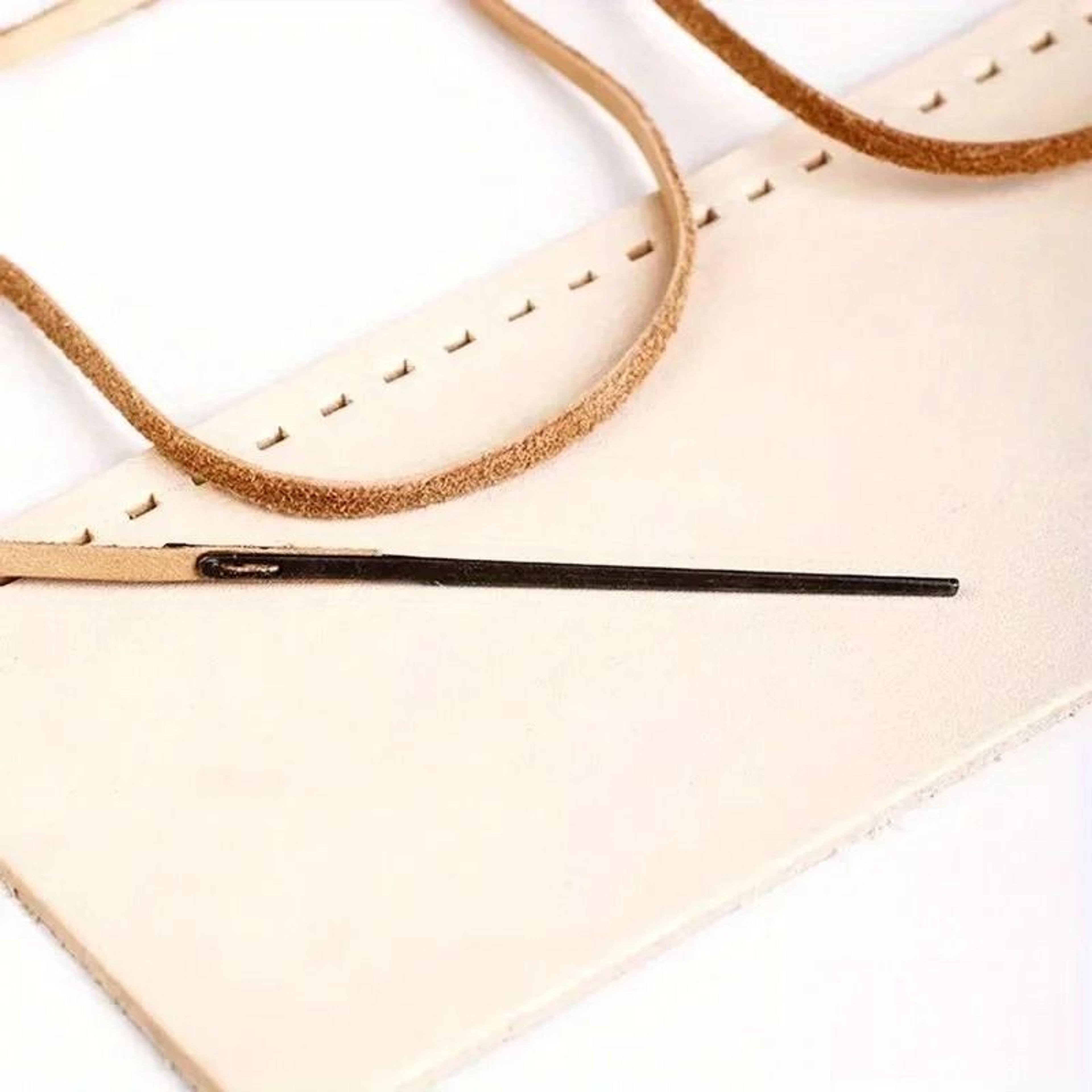 6 Pieces Leather Sewing Craft Tool Single And Double Hole Leather Cord Lace Needles 4