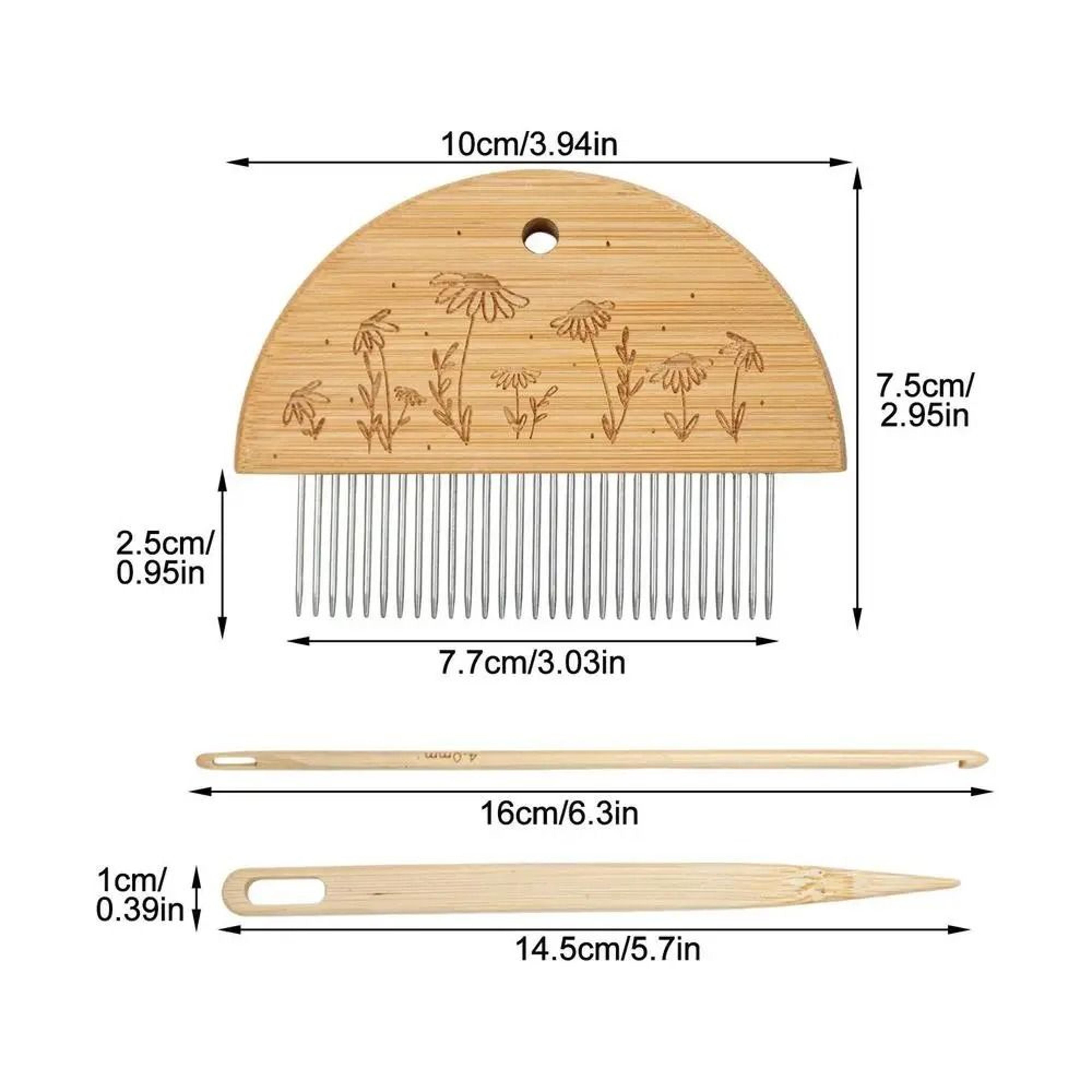 Large Wooden Frame Tapestry Weaving Loom Kit With Crochet Hook And Braiding Comb 7