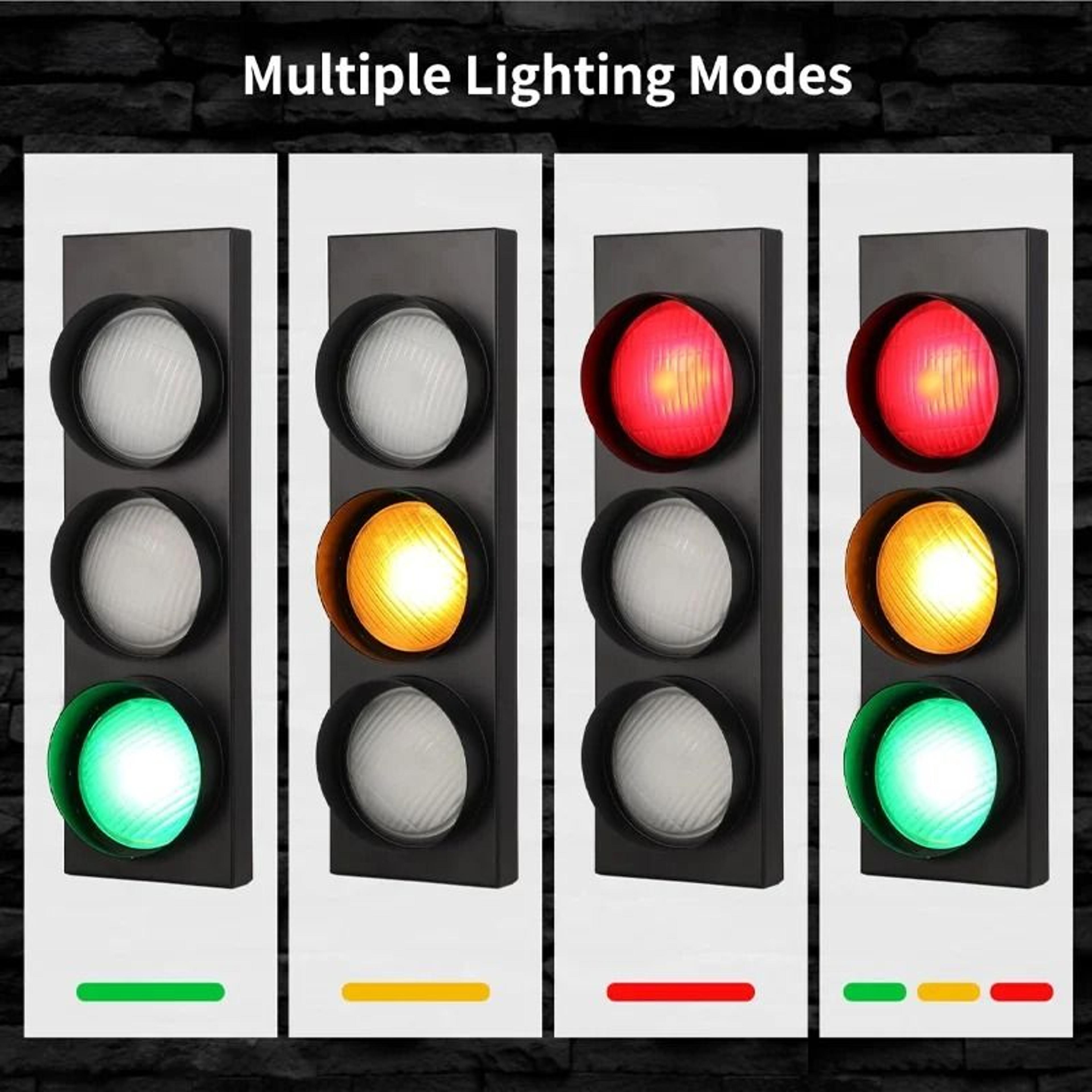 Vintage LED Traffic Light Wall Lamp With Remote Control And 3Color Adjustable Signal Lights 4