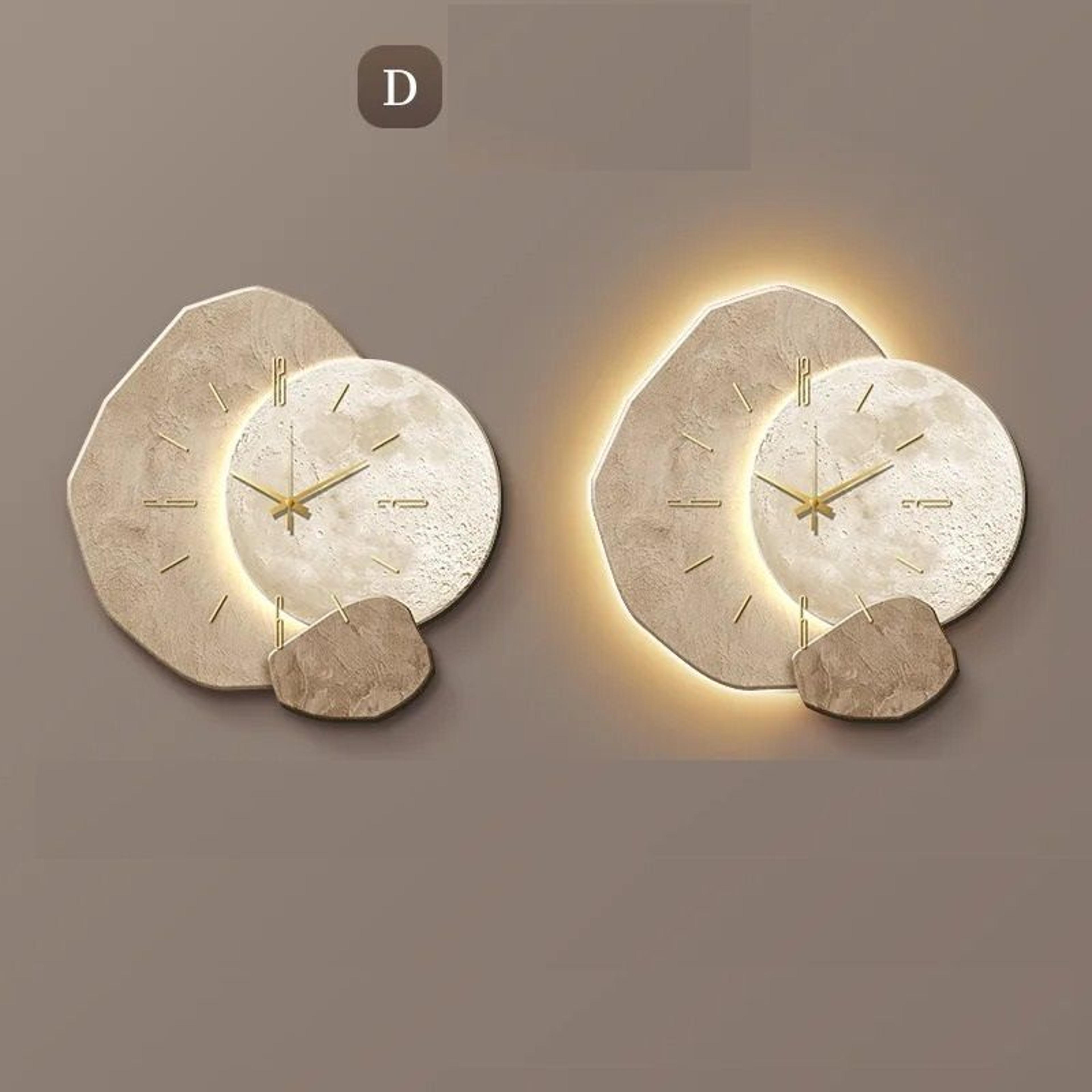 Modern Minimalist Lucky Stone Wall Clock With Silent Movement For Living Room And Dining Room 5