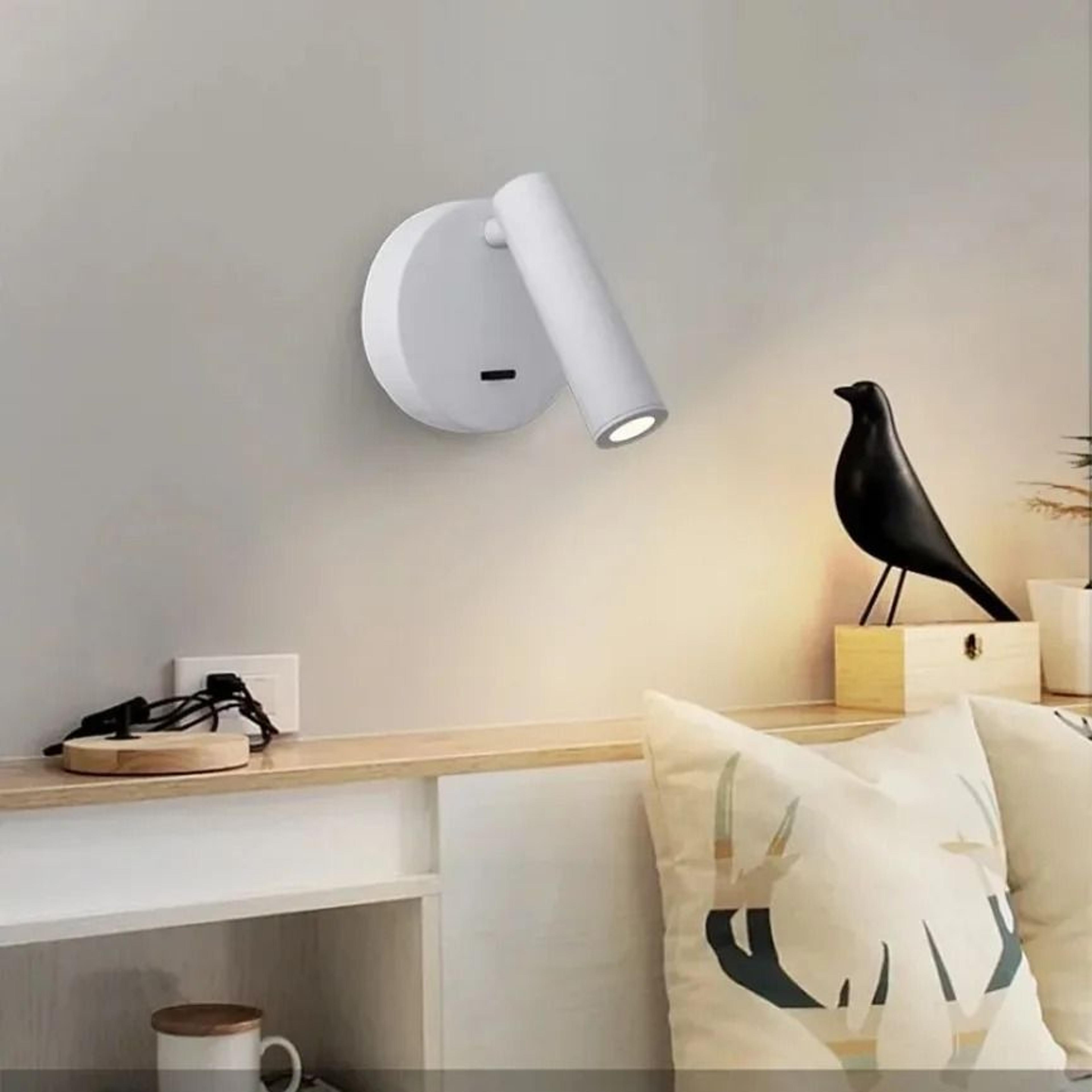 Modern LED Wall Reading Lamp With USB Charging Port Switch And Rotatable Head For Bedside And Livin 5