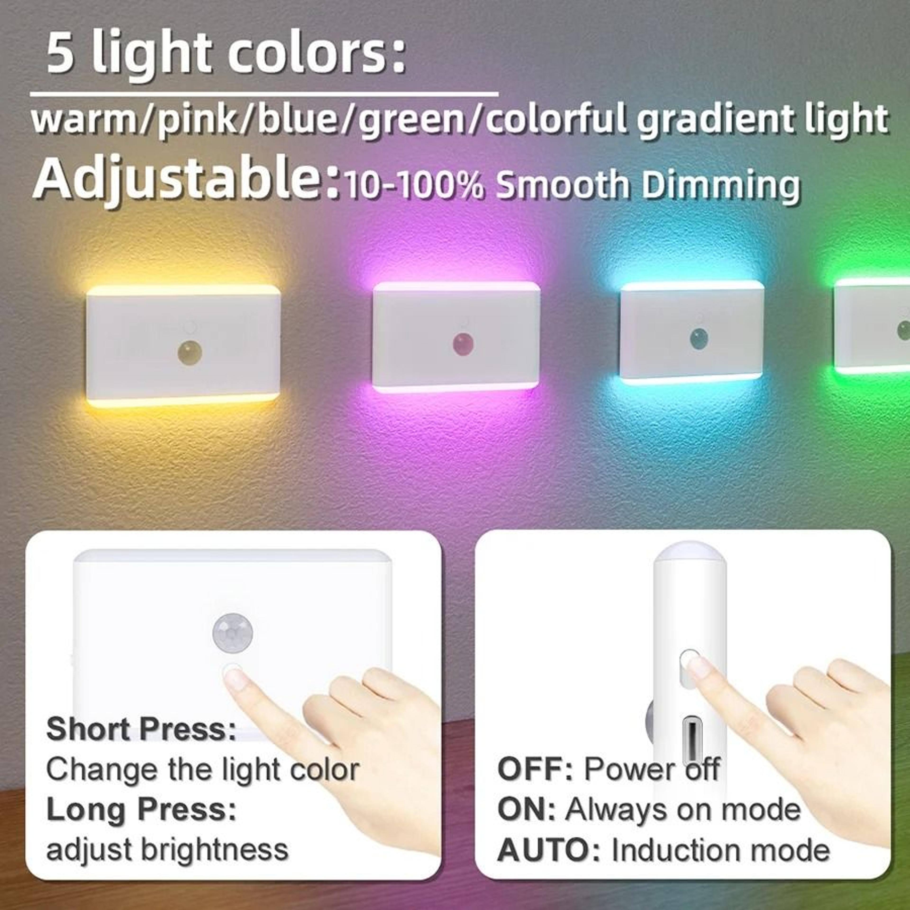 Wireless LED Motion Sensor Wall Lamp And Cabinet Light With Type C USB Rechargeable Battery For Sta 3