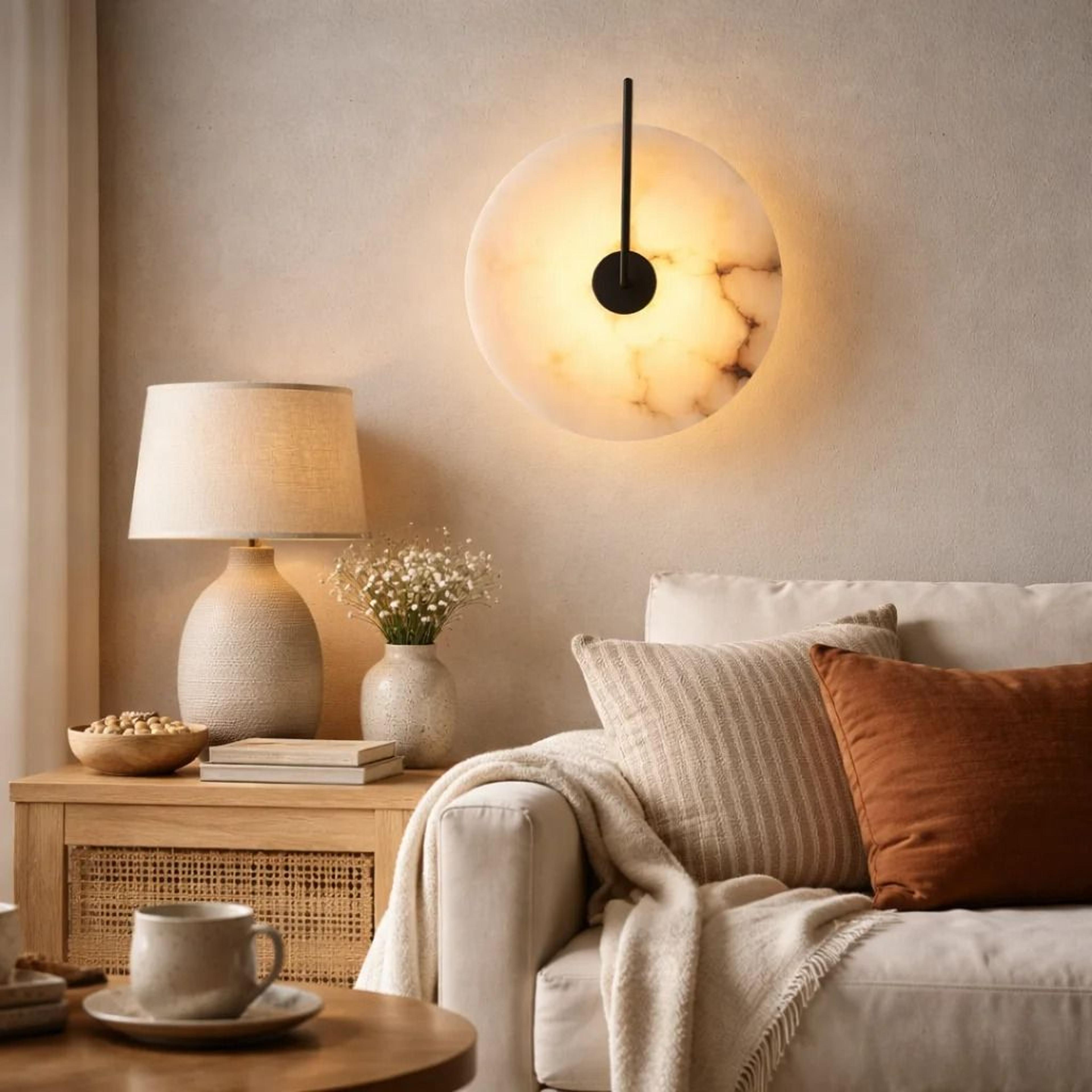 Modern Nordic Marble Moon LED Wall Sconce Lamp For Bedroom Bedside And Hotel Decor 5