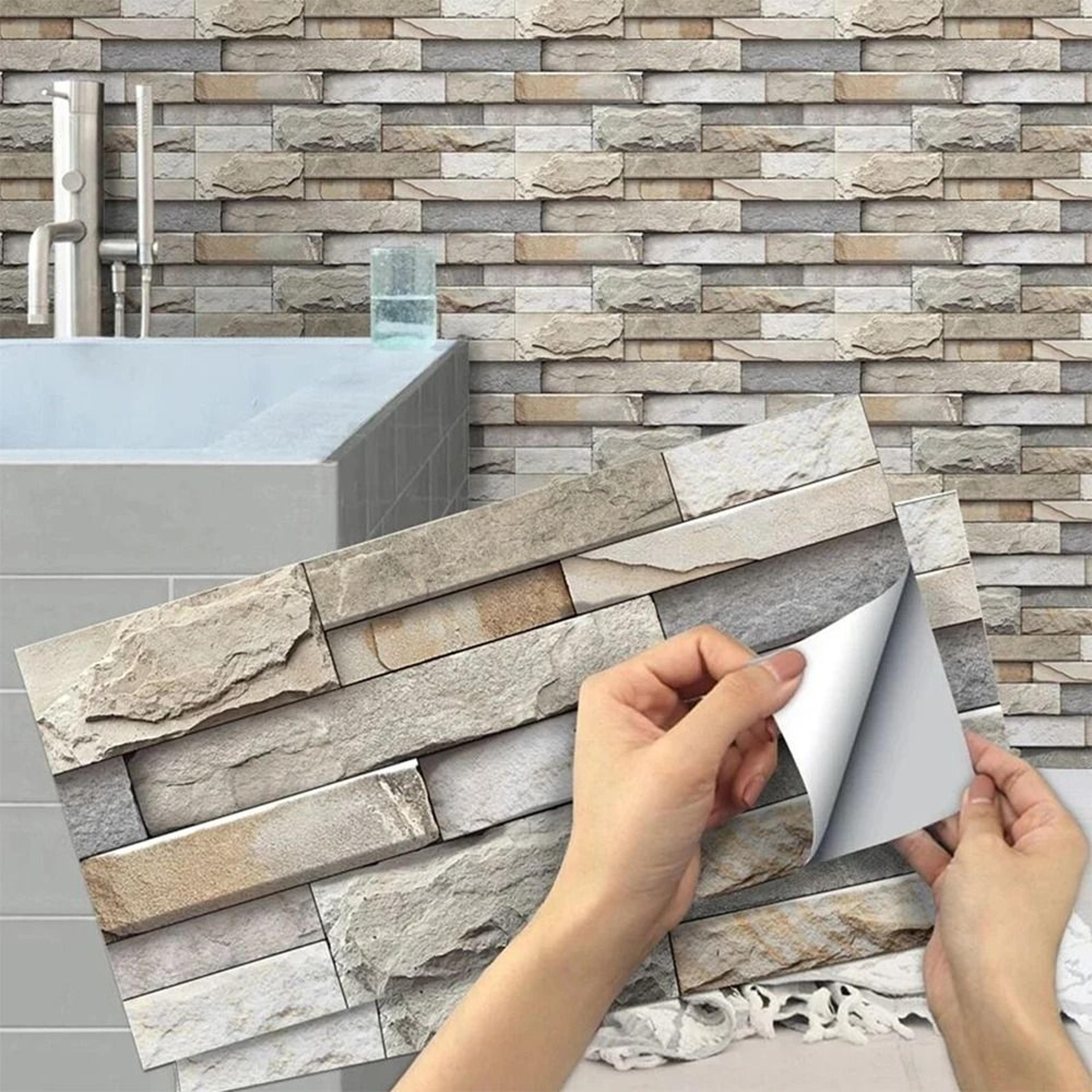 3d brick pattern wall stickers waterproof peel stick tile backsplash