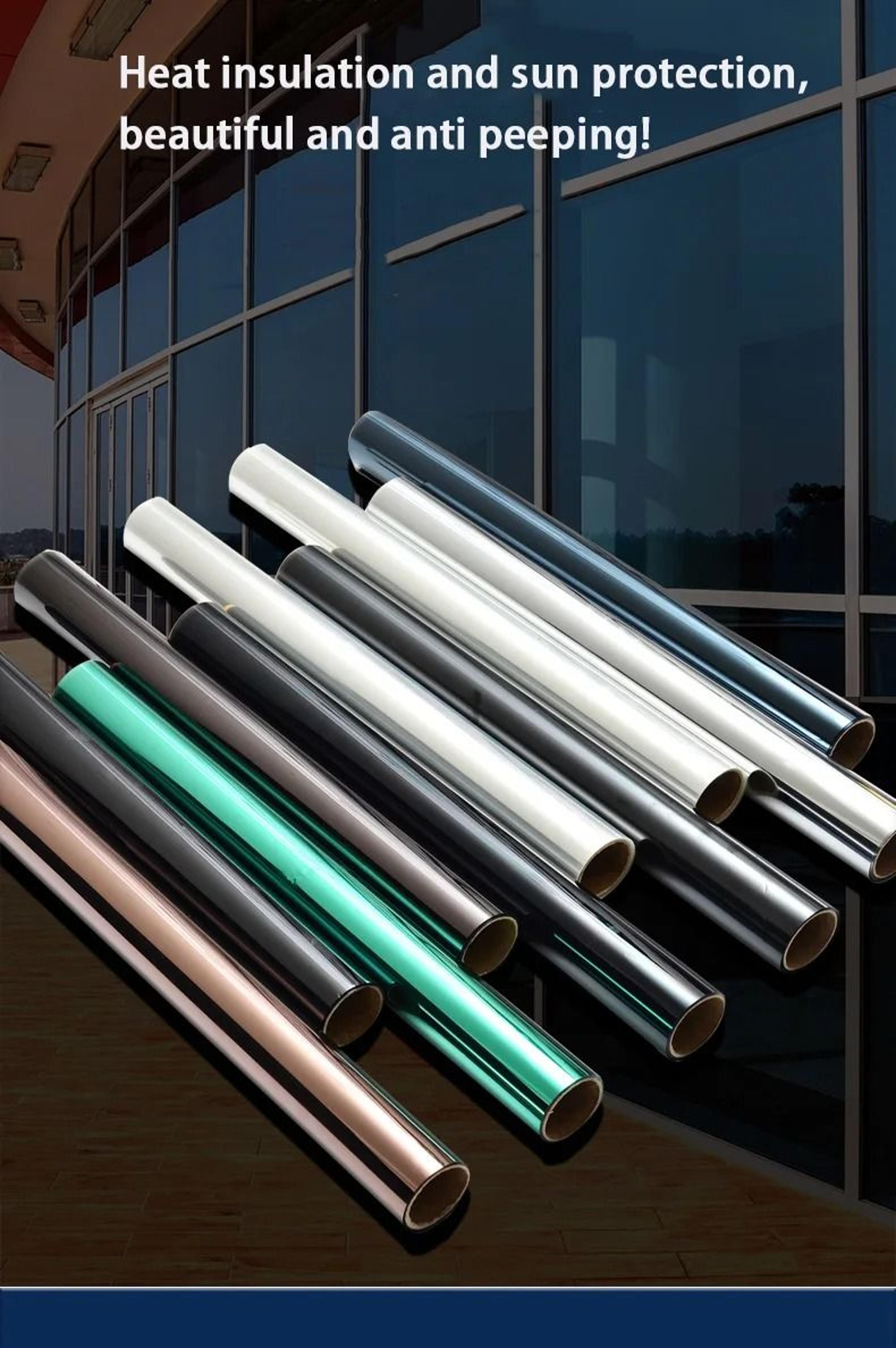 one way mirror daytime privacy glass film solar heat reflective window wrap