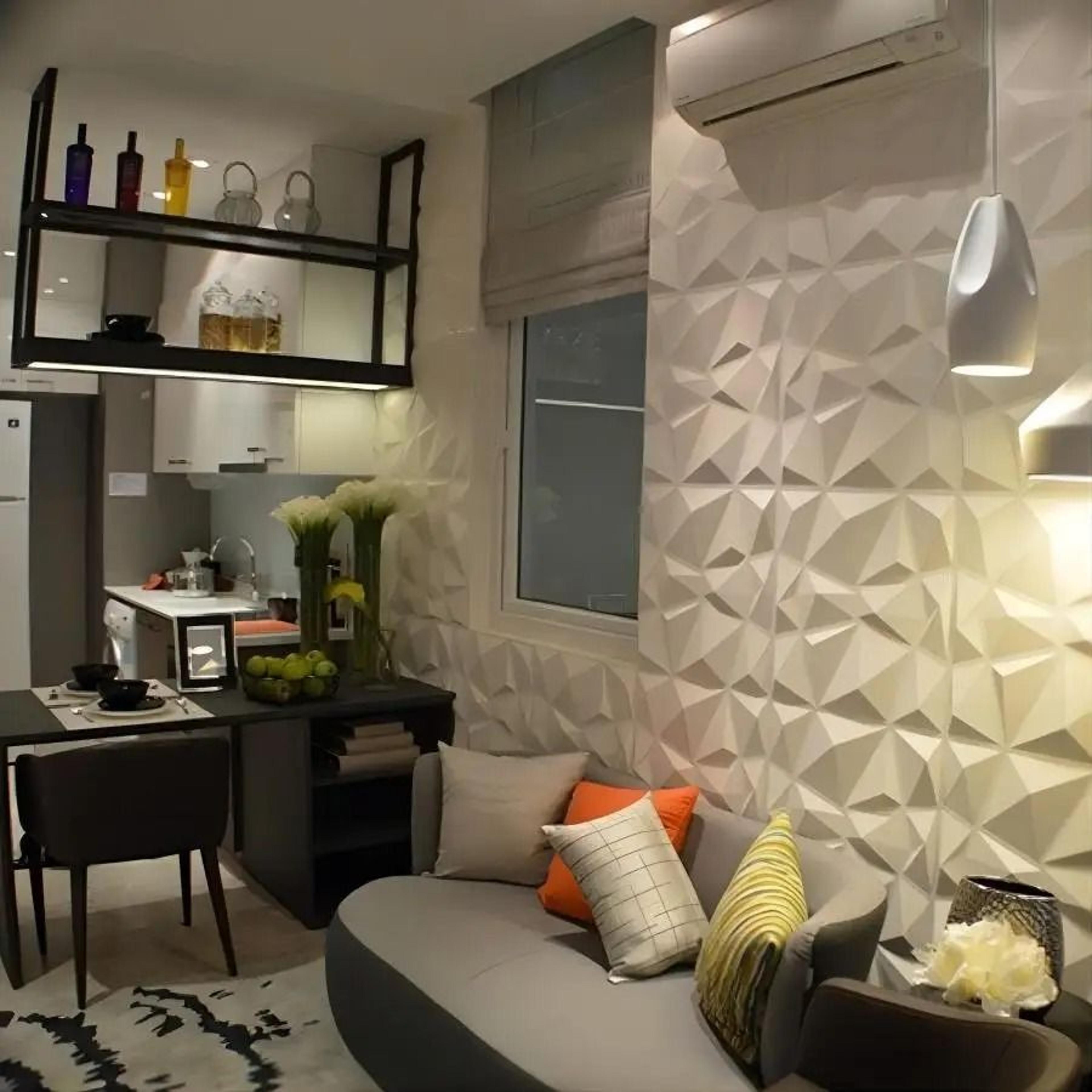geometric diamond pattern three dimensional wall panel set