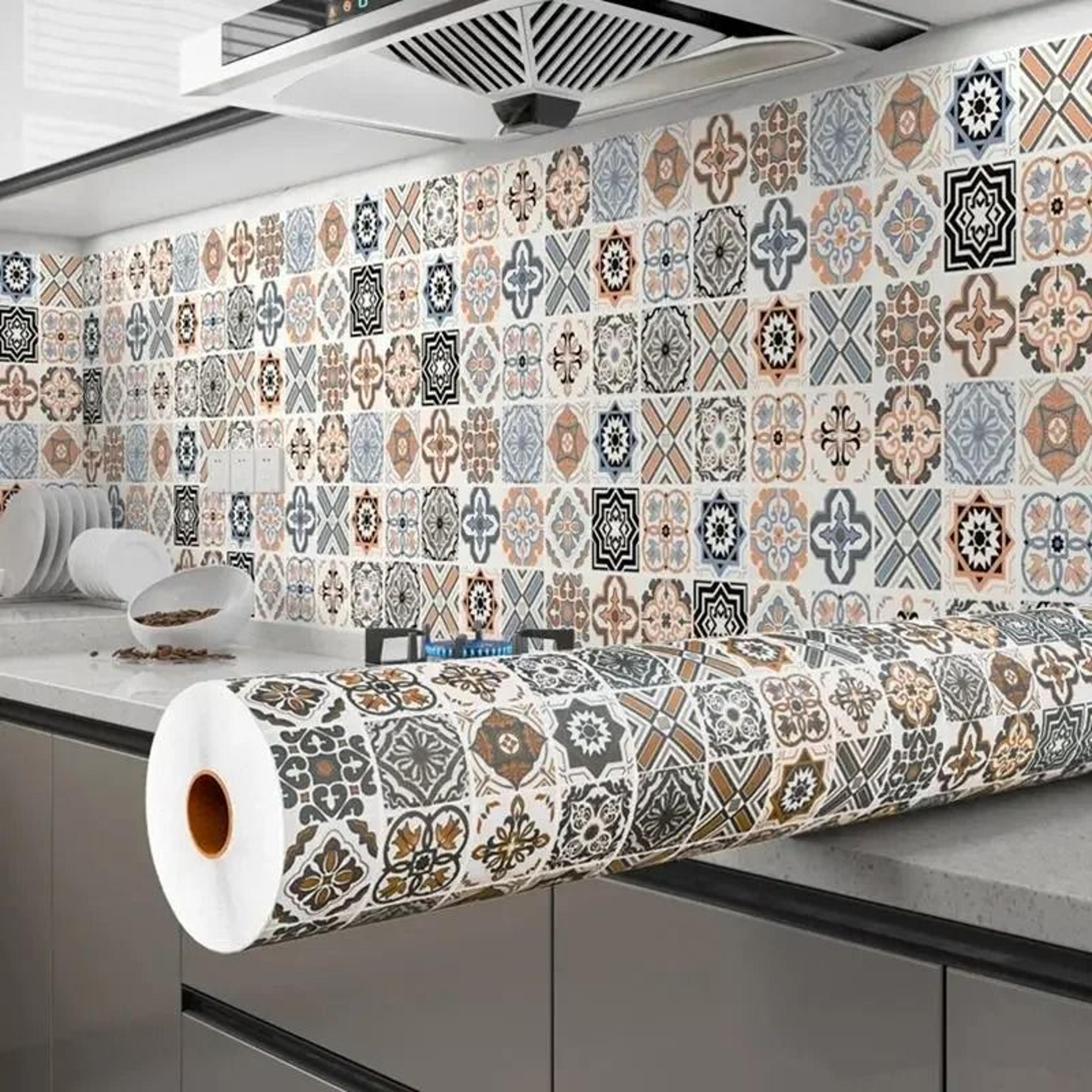 oil proof kitchen cabinet and bathroom tile protective contact film roll