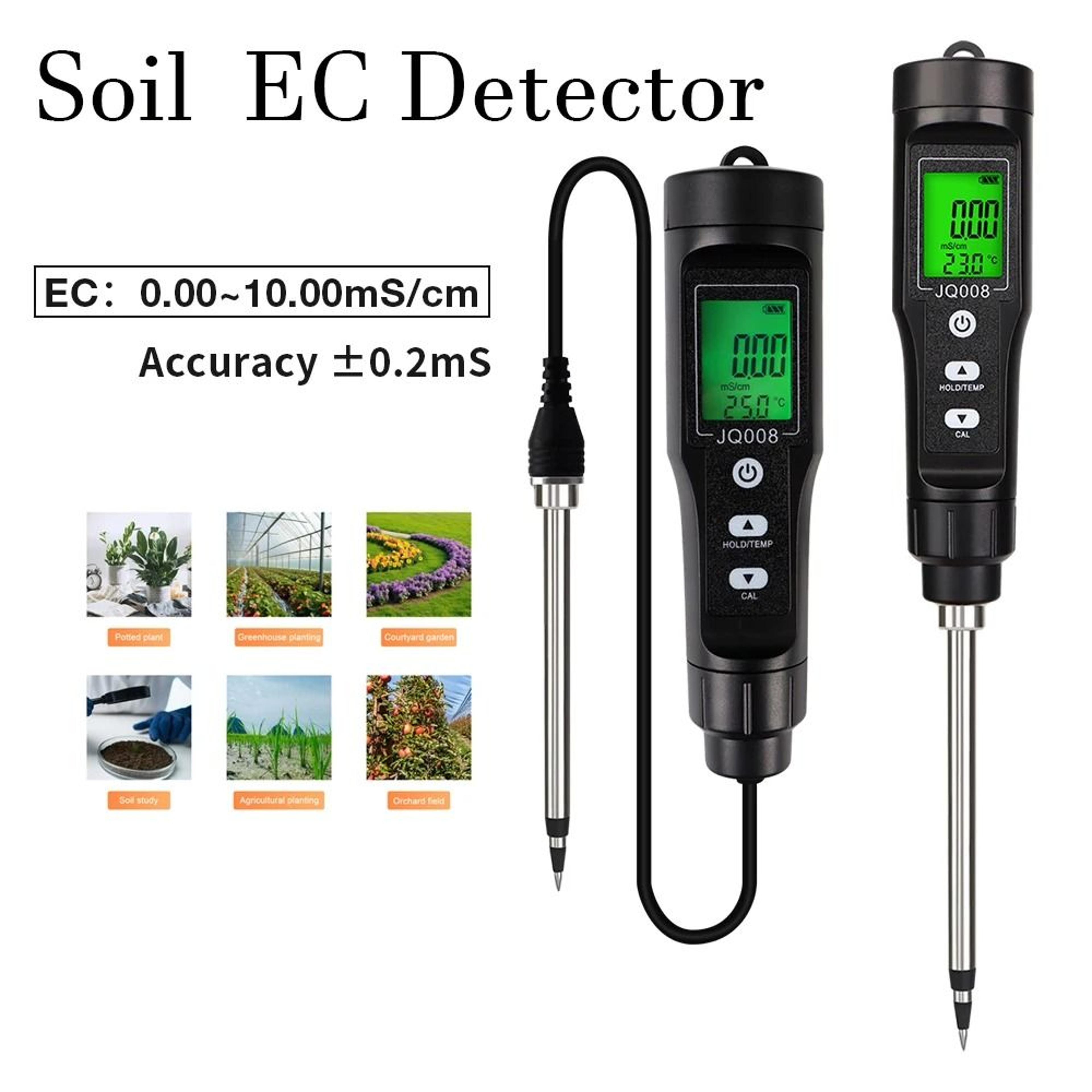 2 in 1 handheld soil ec and temperature tester meter lcd conductivity analyzer for garden and agriculture