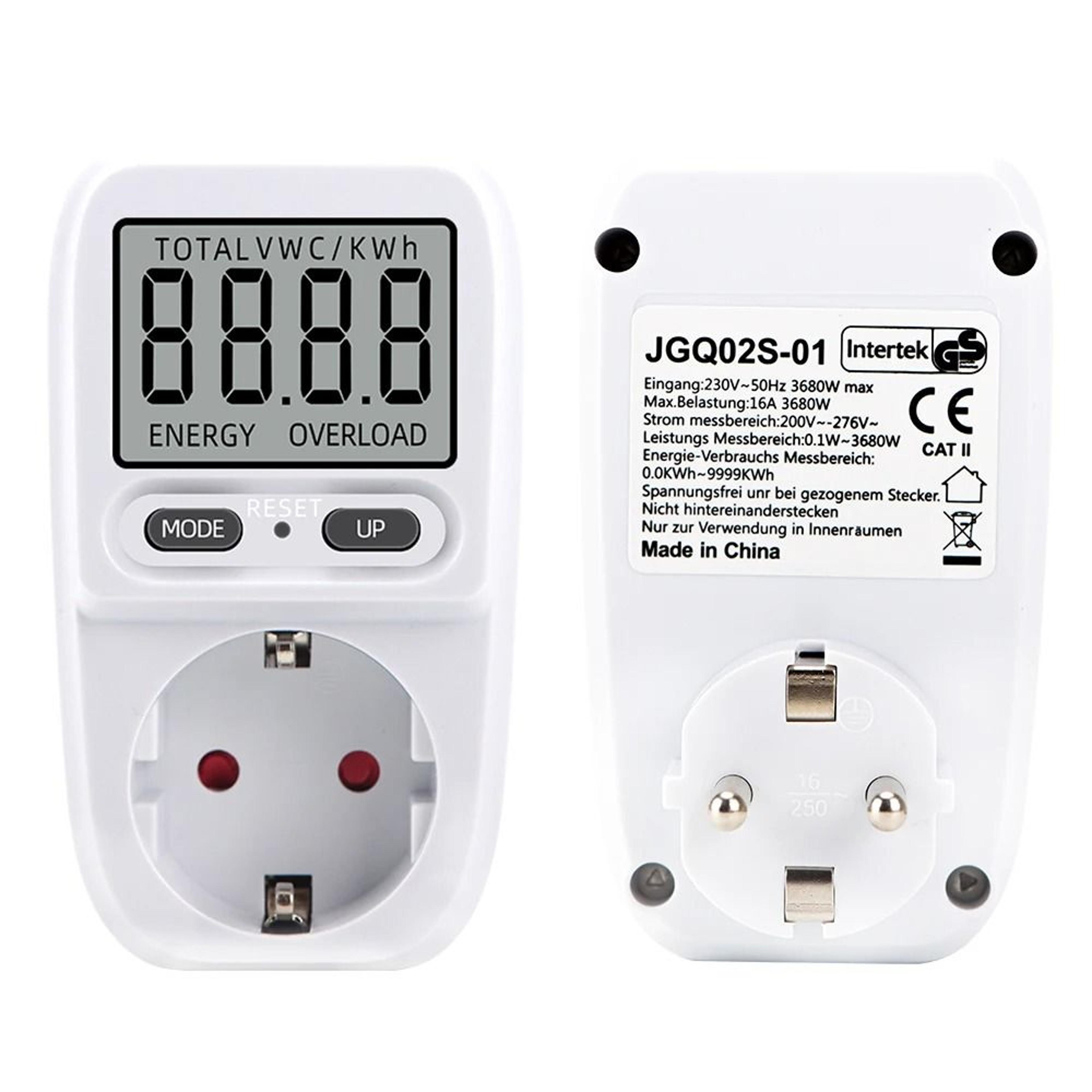 smart power meter wattmeter electricity usage analyzer plug outlet with lcd display screen for household appliances