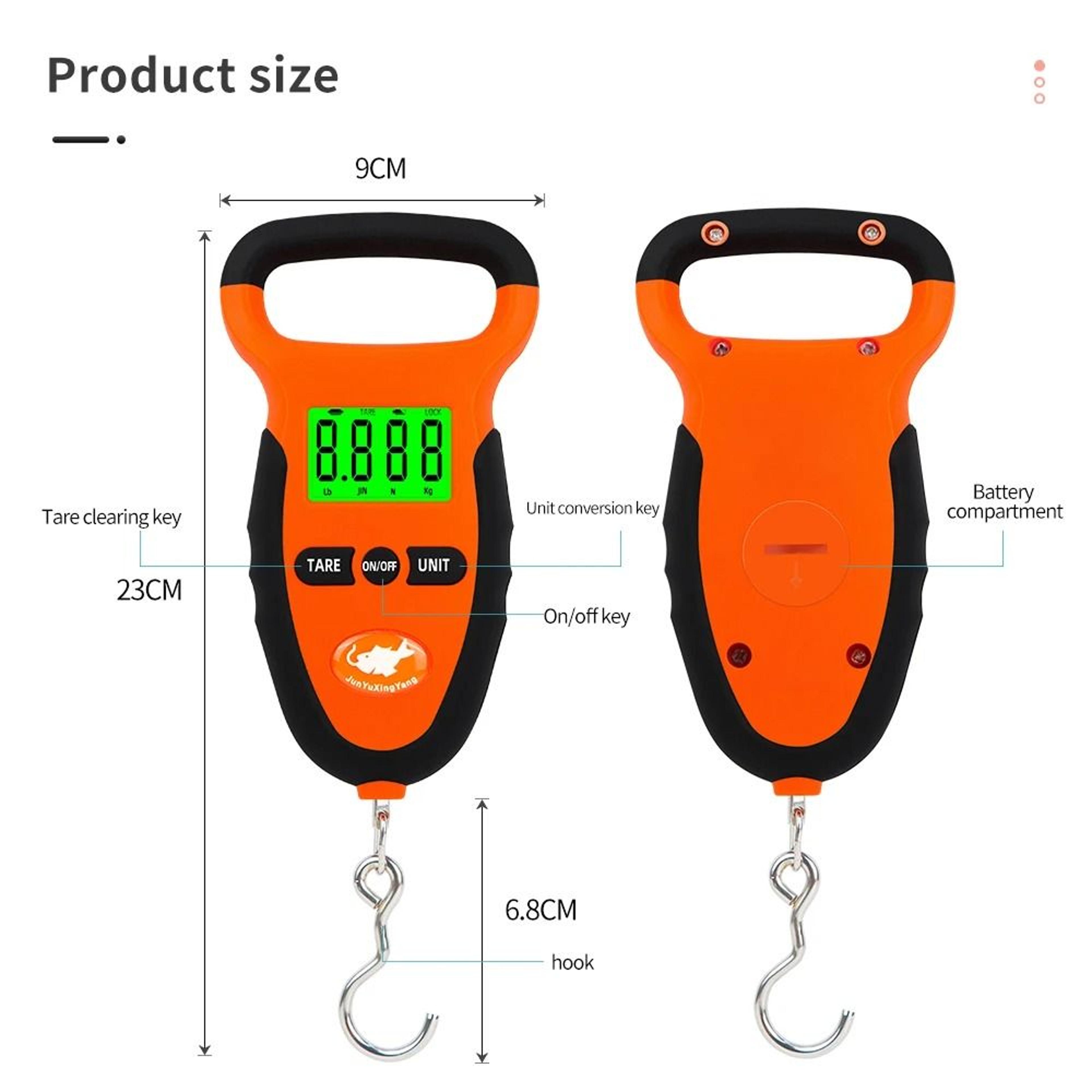 waterproof portable digital hanging scale 110 lb capacity fish and luggage hook scale with lcd screen