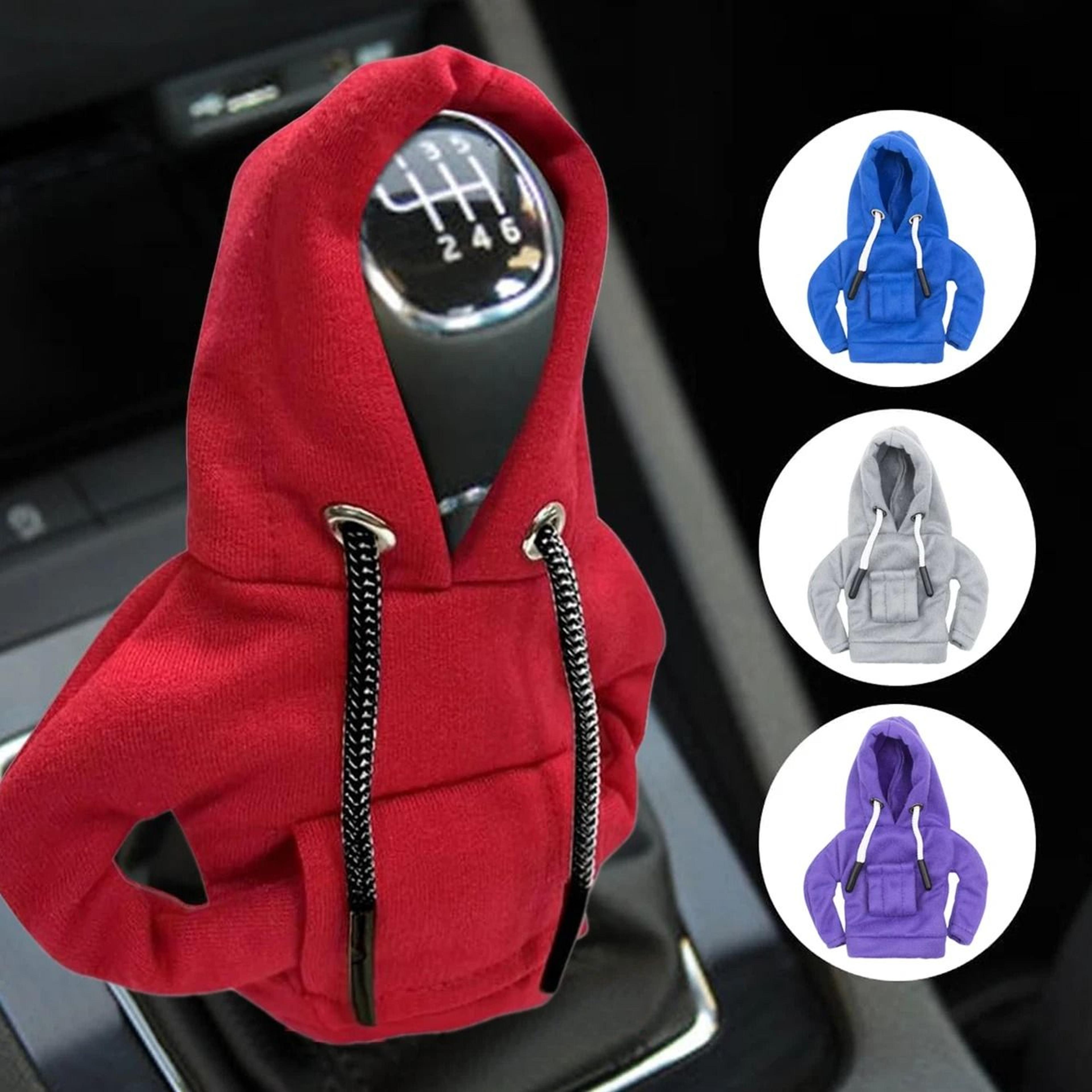 universal car gear shift knob hoodie cover funny shift lever sweatshirt handle decoration