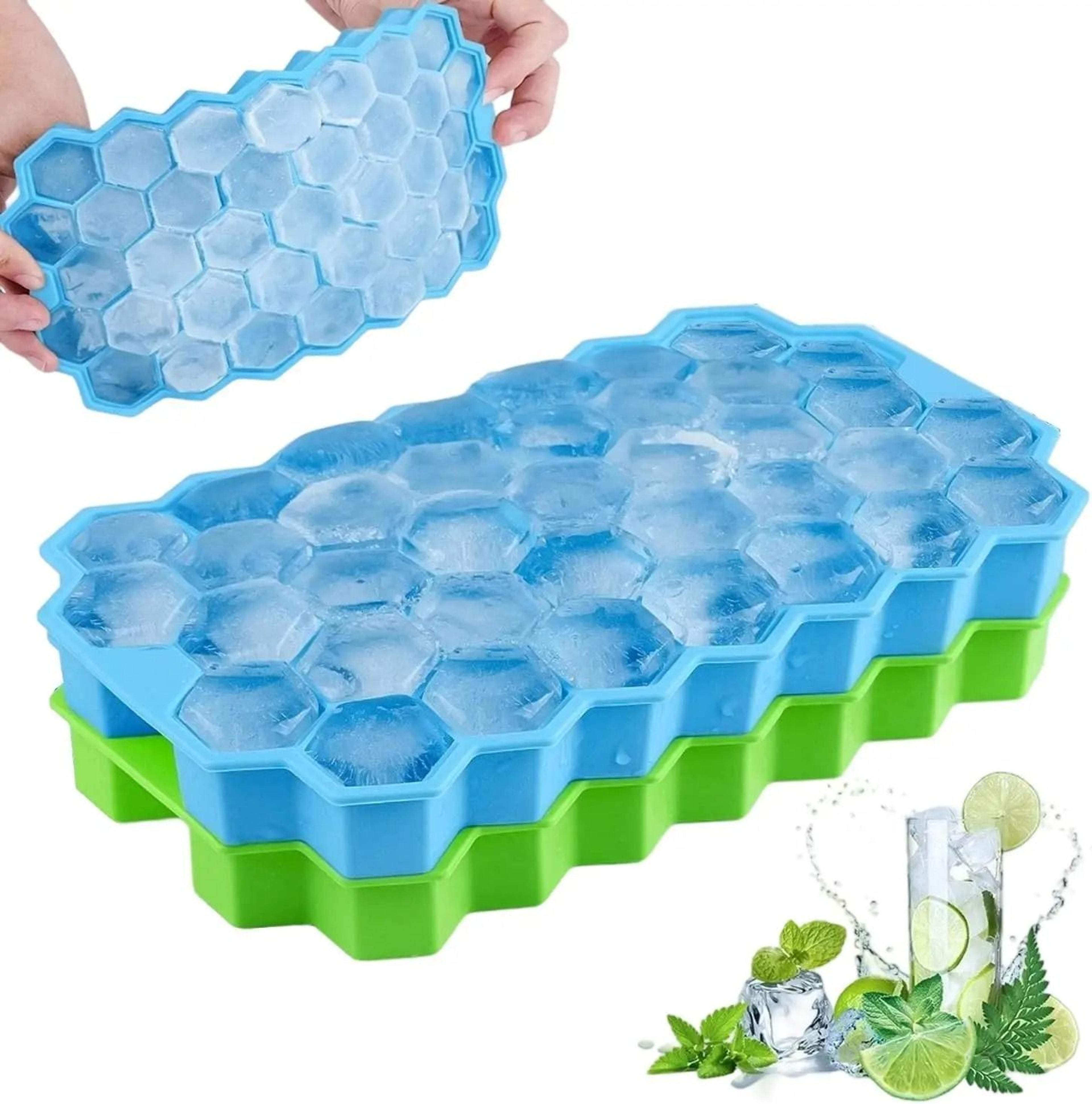 37 grids silicone ice cube tray reusable mold with lid food grade freezer ice maker
